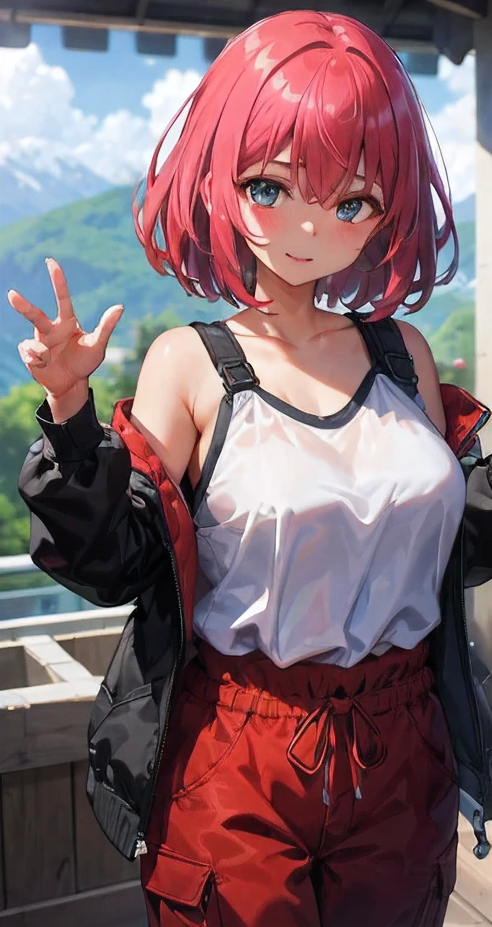 Best Quality Detail:1.2, realisitic, 8K UHD, hight resolution, 1girl in:1.2, The ultra-detailliert, High quality textures, intricate detailes, detaileds, Very detailed CG, High quality shadows, Detail Beautiful delicate face, Detail Beautiful delicate eyes, depth of fields, Ray traching, masterpiece, best quality,ulzzang -6500-v1.1:0.6, pureerosface_v1, Pretty korean Girl, Korean Urzan Face:1.1, milf, 28 year old woman,long neon dark red hair,shiny_skin,thin_waist,huge breasts,wearing a pink oversize jaket and cargo pants, 4K 8K UHD Full Color RAW Photos, Fuji Film(Medium format:1.2), Hasselblad:1.2, Carl zeiss:1.1, Incredible dynamic range photography(UTIL_Art by Smoose-768:1.1), hight resolution, High pixel count, clear details, crisp image, Natural color reproduction, Noise Reduction, High fidelity, qulity, Software Improvements, Upscaling, Optimized algorithms, Pro-level retouching,crowd:1.1,depth of field,looking at viewer,random pose walking at the everest mountain background, dreamy vacation paradise,random pose,