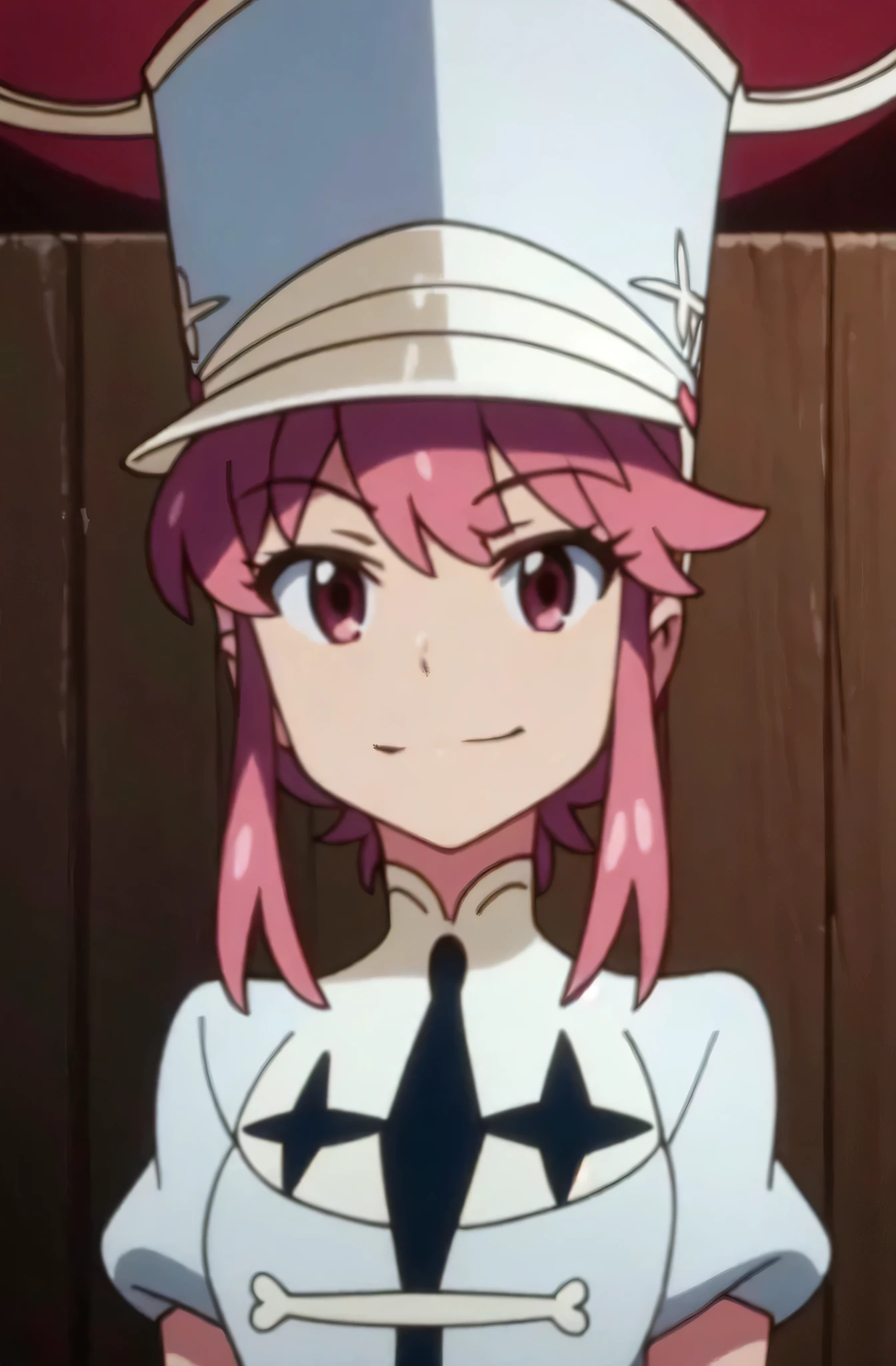 highres, absurdres, solo, 1girl, nonon jakuzure, uniform, shako cap, smile, smug, looking at viewer