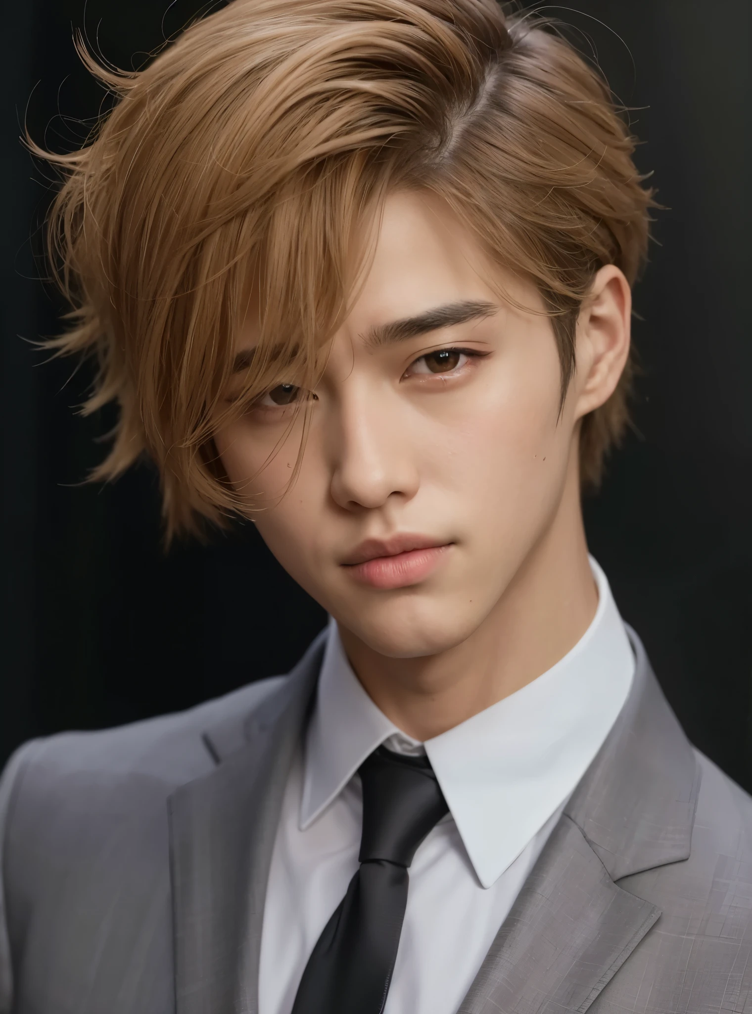 there is a man in a suit and tie posing for a picture,  extremely handsome, good looking face, male ulzzang