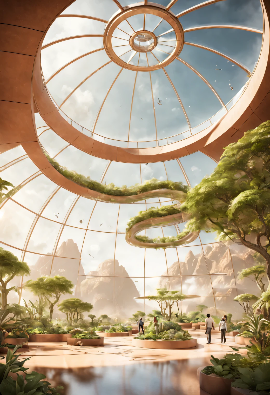 Robots are building glass-dome botanical gardens for oxygen and food production on Mars.. What the bar saw