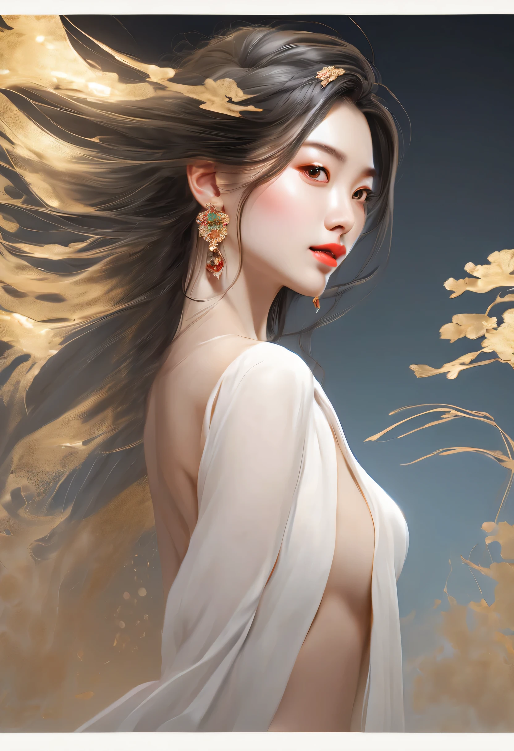 best quality,4k,8k,highres,masterpiece:1.2),ultra-detailed,(realistic,photorealistic,photo-realistic:1.37),portraits,strong woman, backdrop plain walls covered in delicately penned love poetry using an artsy font,sensual,exotic beauty,sunken cheeks,sparkling eyes,tanned skin,perfectly symmetrical face,flowing long hair,(elegant,gorgeous:1.1) facial features,expressive eyebrows,full red lips,slim figure,(graceful,female,alluring:1.1),smooth sun-kissed skin,(young,women,feminine,classy:1.1),(beautiful,attractive,striking:1.1) Asian woman,(black,dark,obsidian:1.1) almond-shaped eyes,powerful gaze,(captivating,sexy:1.1) aura,playful expression,(fascinating,charming,seductive:1.1) smile,(fierce,tantalizing,hot:1.07) body language,(shapely,curvy:1.1) physique,(athletic,fit:1.08) arms,toned thighs,(lush,glossy:1.1) hair,(fancy,elegant:1.1) hairstyle,(long,flowing,wavy:1.1) locks,(enthralling,captivating,breathtaking:1.1) pose,(confident,sensual,alluring:1.1) looking back over her shoulder, her back to viewer, (sexy,stylish:1.1) tiny bikini,(exquisite,stunning,golden:1.1) swimsuit,(delicate,artistic:1.1) love poems inscribed on her back,(artsy,fancy:1.1) font,(mystery,romance:1.1) vibes,secrets revealed, backdrop plain walls covered in delicately penned love poetry using an artsy font, (striking,vibrant:1.1) colors,serene atmosphere,sunset lighting,soft breeze,intimate moment, her back to the viewer