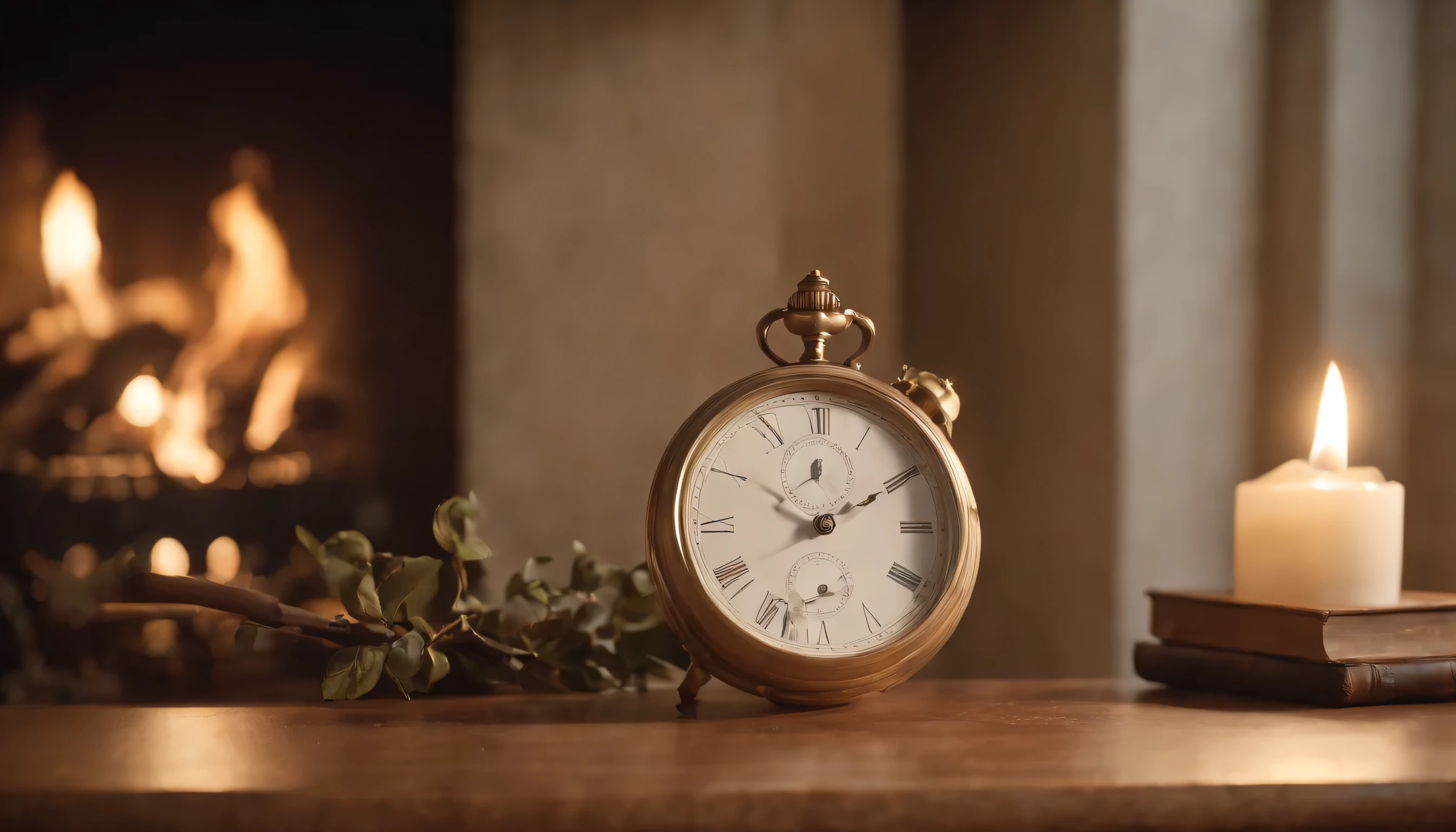 (Highly detailed CG Unity 8K wallpaper、masterpiece、highest quality、Super detailed)、(best lighting、best shadow、very delicate and beautiful)、highest quality、8K、Detailed facial depiction、masterpiece、highest quality、clear image quality、antique clock above the fireplace、Photos that quietly mark the passage of time