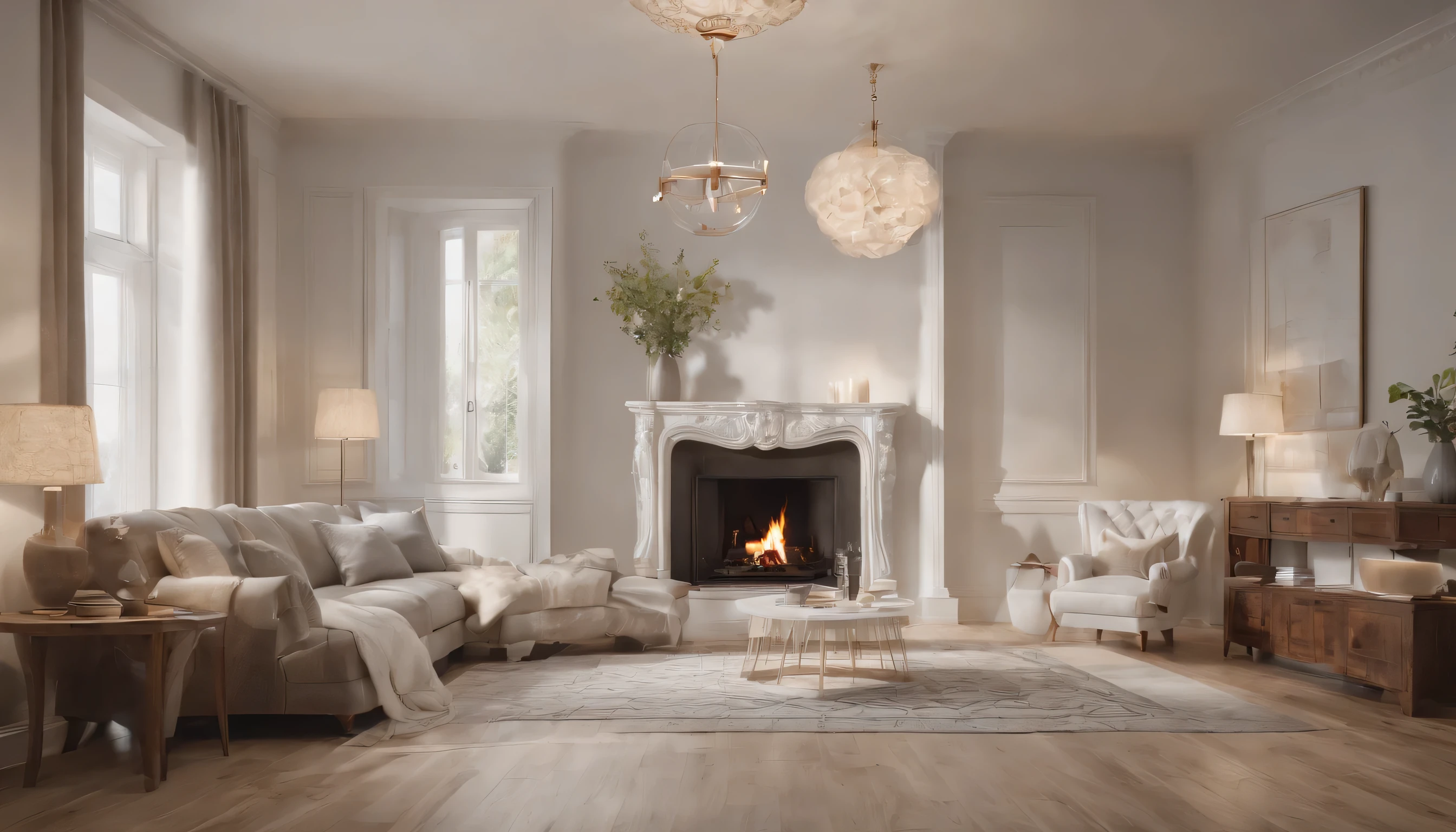 (Highly detailed CG Unity 8K wallpaper、masterpiece、highest quality、Super detailed)、(best lighting、best shadow、very delicate and beautiful)、highest quality、8K、Detailed facial depiction、masterpiece、highest quality、clear image quality、Shadow cast by fireplace flames、Photo depicting a fantastic pattern on the wall
