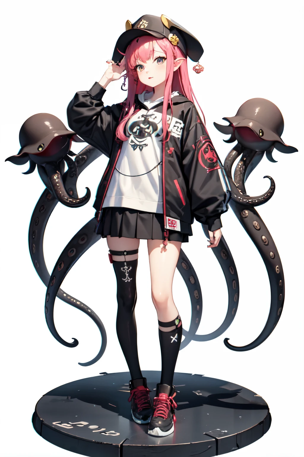 masterpiece,best_quality,concept_art,1boy,solo,shota,Necromancer,white_hair,long_jacket,purple_eyes,purple_liquid,wand,partly_bangs,hair_between_eyes,sneakers,black_legwear,((tentacles,skull,nightmare,flouting_eyeballs,blood)),