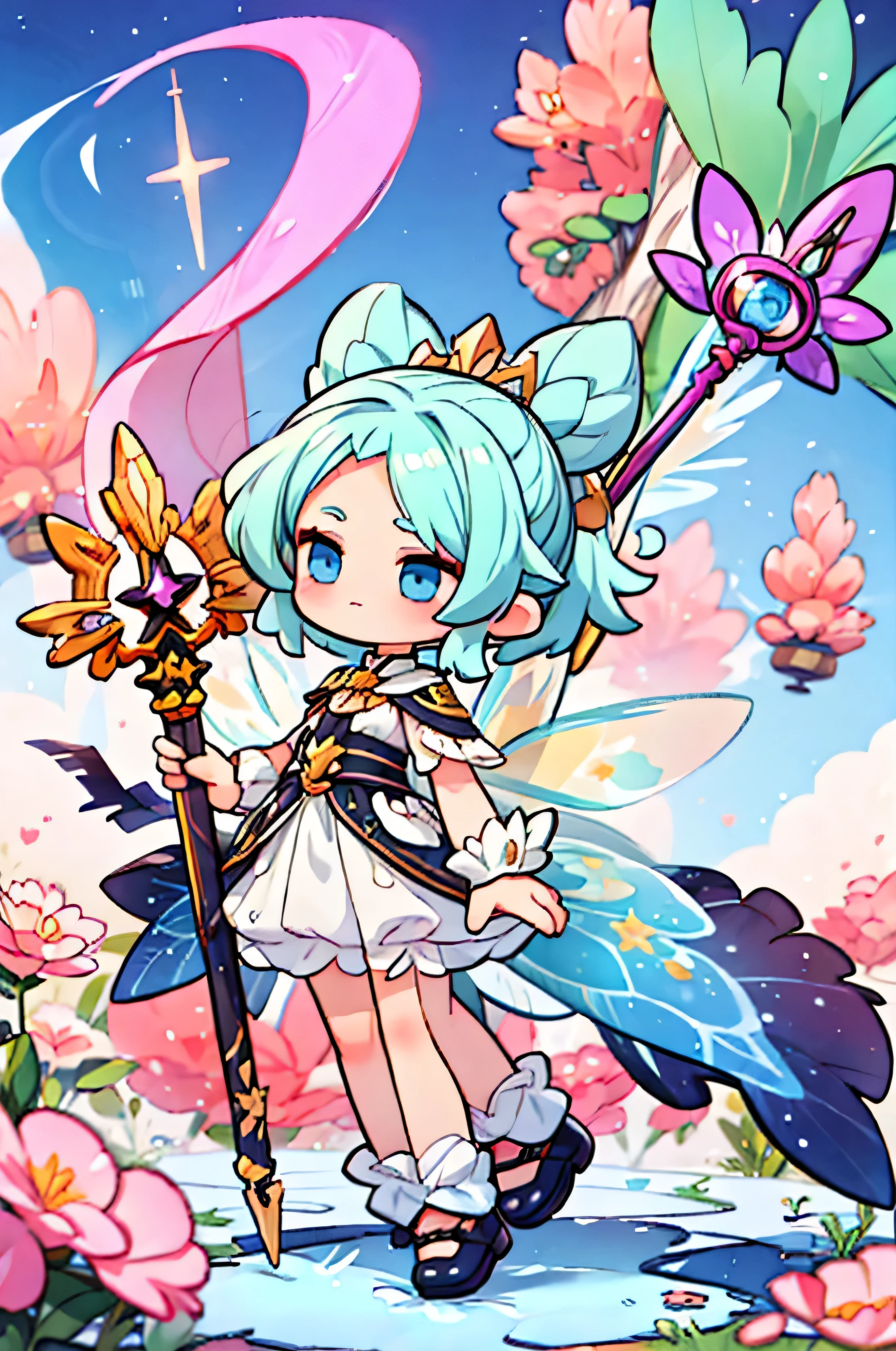 A colorful and voluminous fairy wand, fairy mace