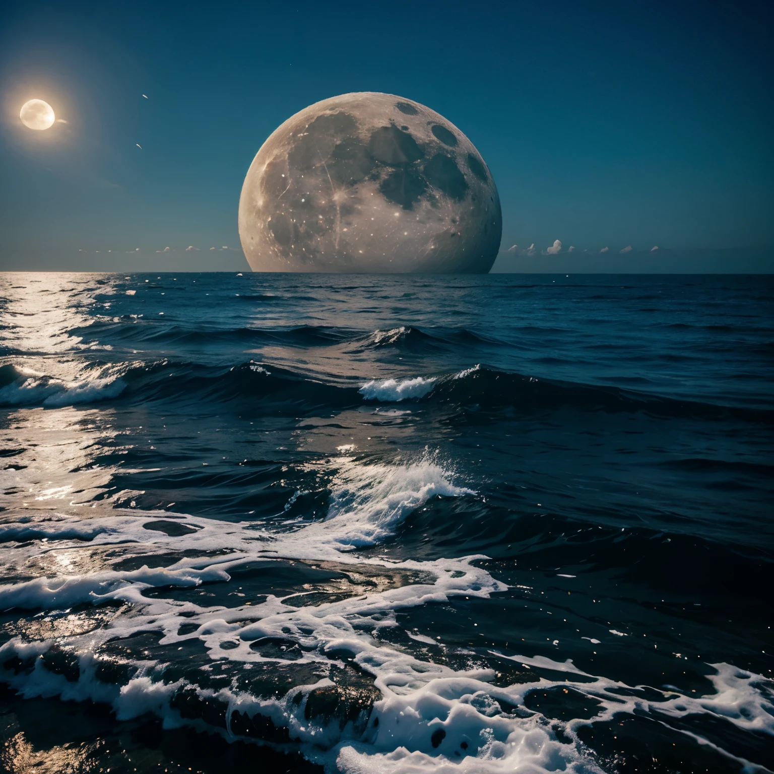 A moon whit sea