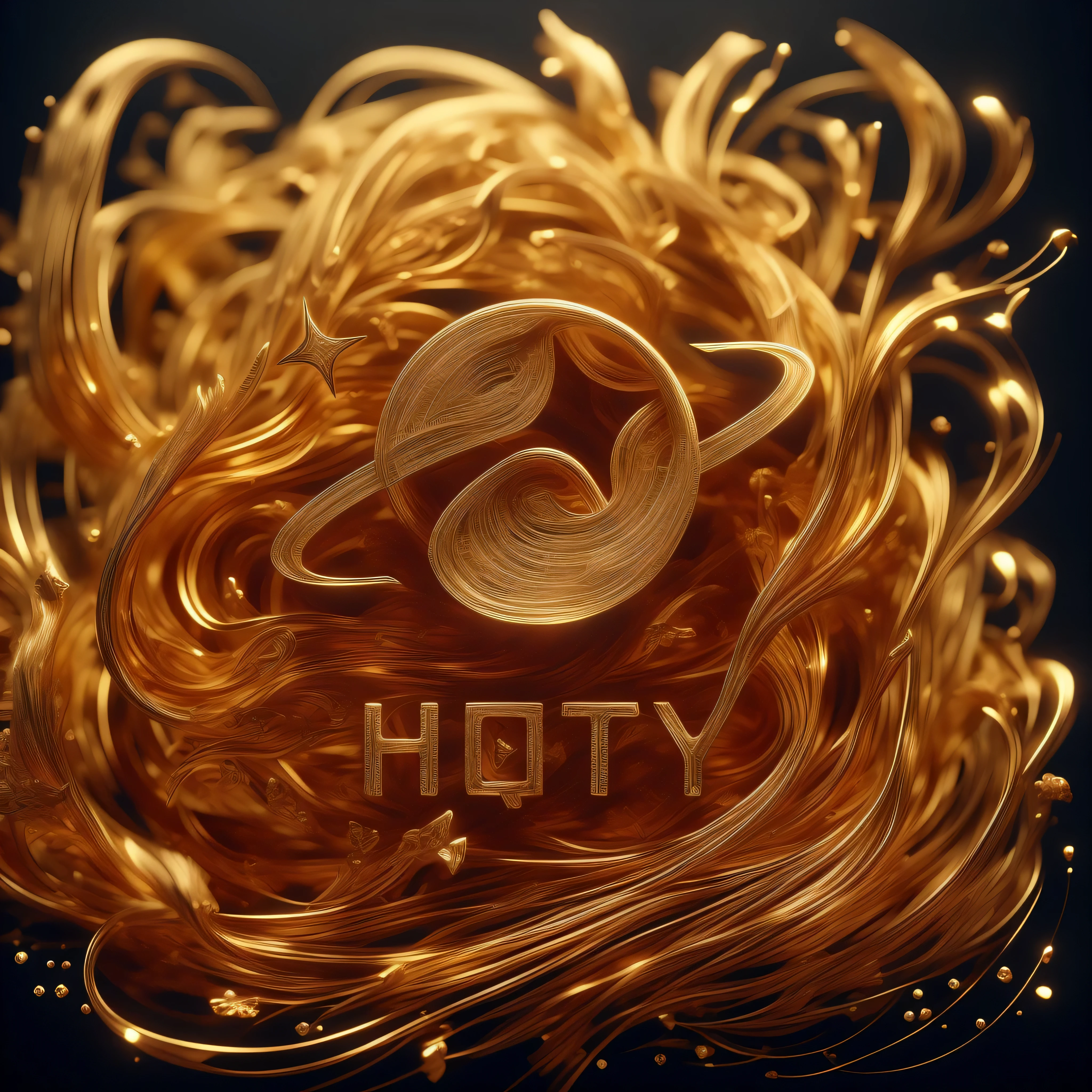 simple pure black background，masterpiece，best quality，super detailed，Beautifully carved in shiny gold