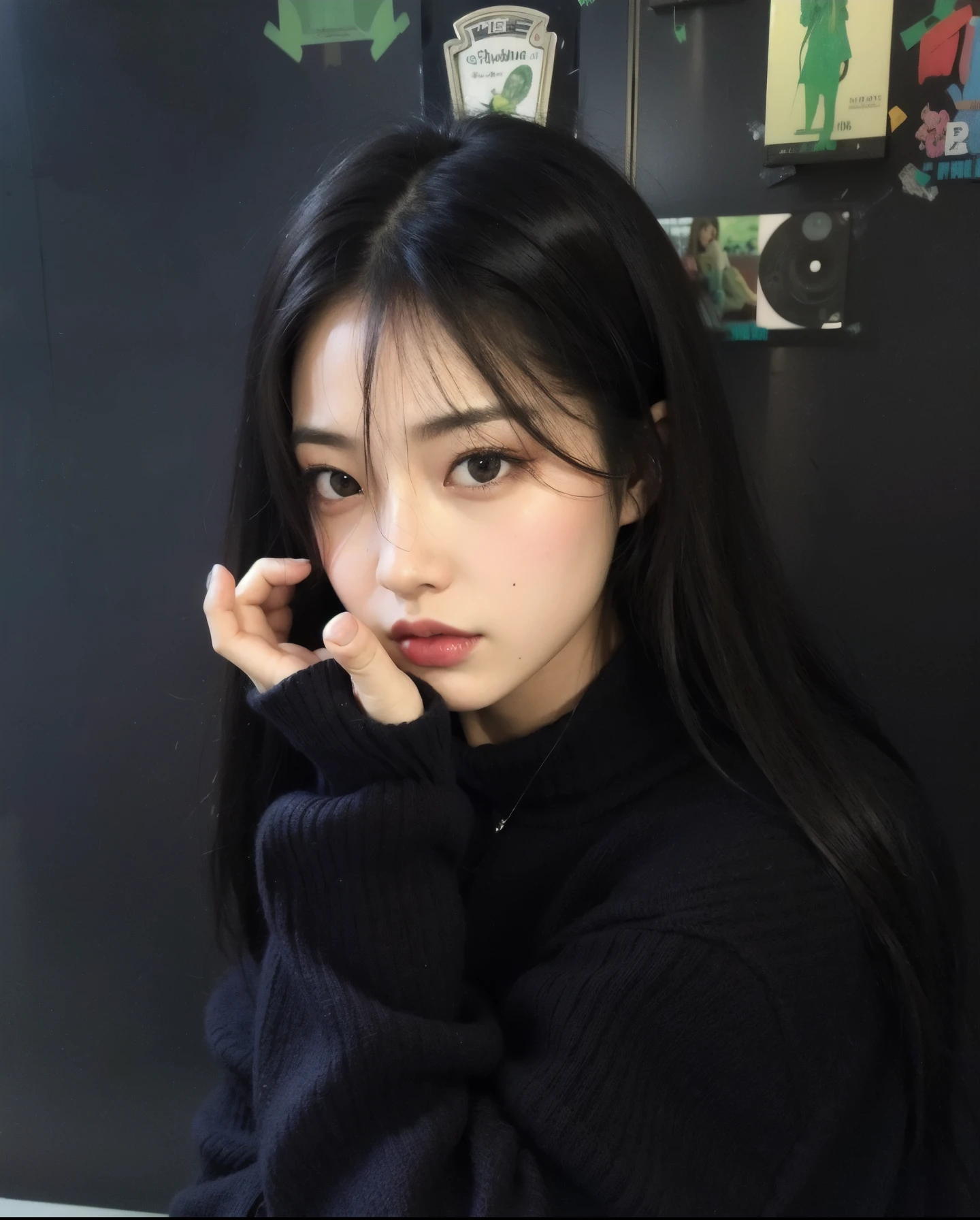 um close de uma mulher com longos cabelos pretos falando ao celular, Ulzzang,  coreana, cruel korean goth girl, ela tem cabelo preto com franja, Jinyoung Shin, Retrato de Jossi do Blackpink, linda mulher sul-coreana, linda jovem coreana, 🤤 retrato de , adorable and pale korean face, Heonhwa Choe, young lovely korean face, blackpink jennie, blackpink lisa, jennie
