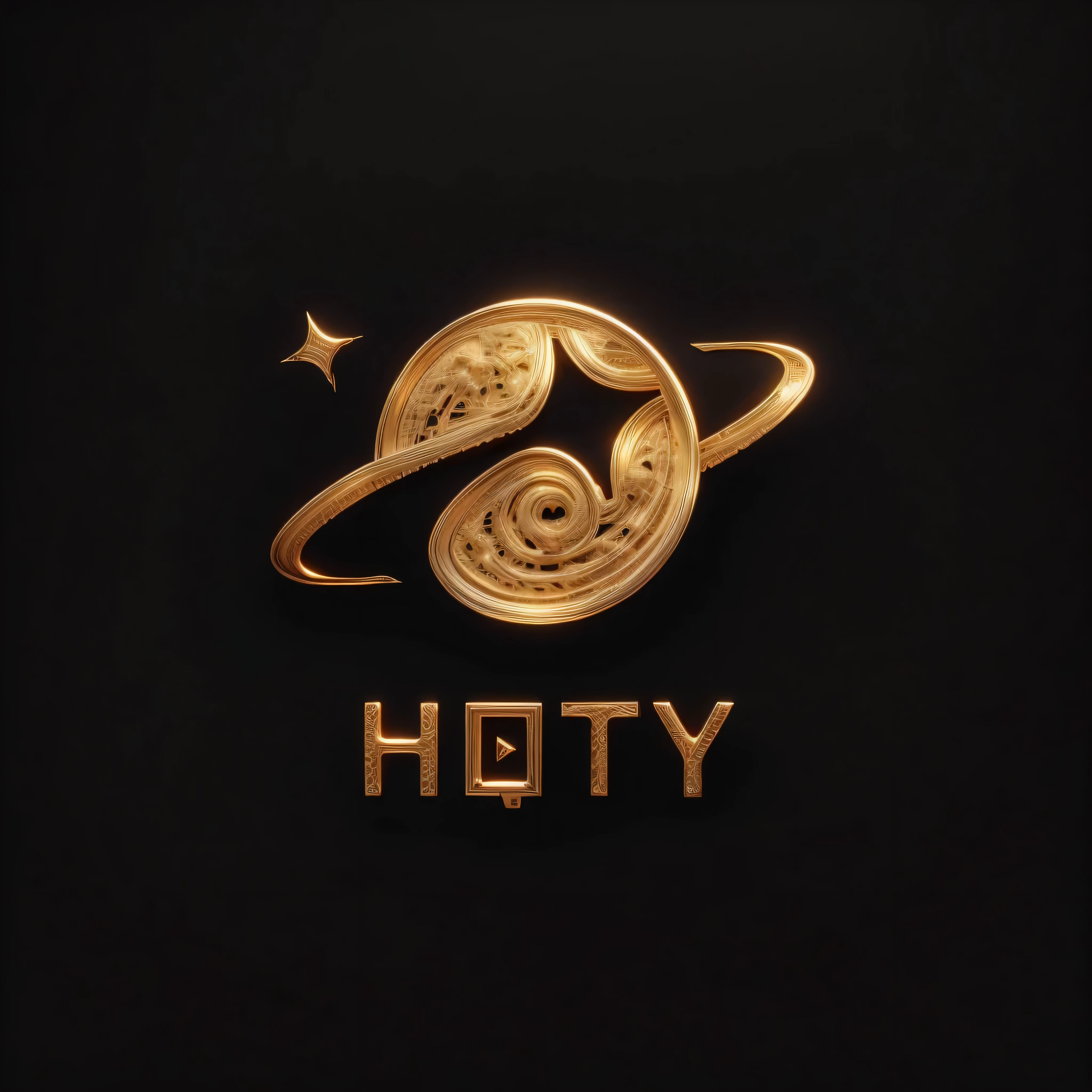simple pure black background，masterpiece，best quality，super detailed，Beautifully carved in shiny gold