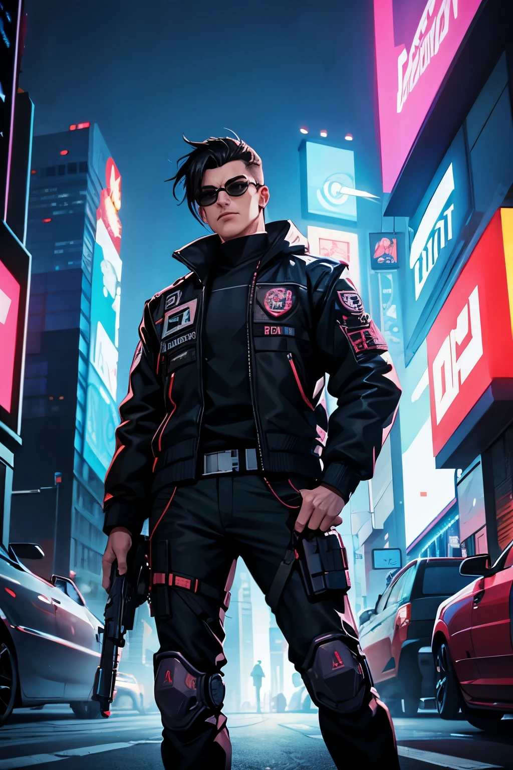 male cyberpunk cop