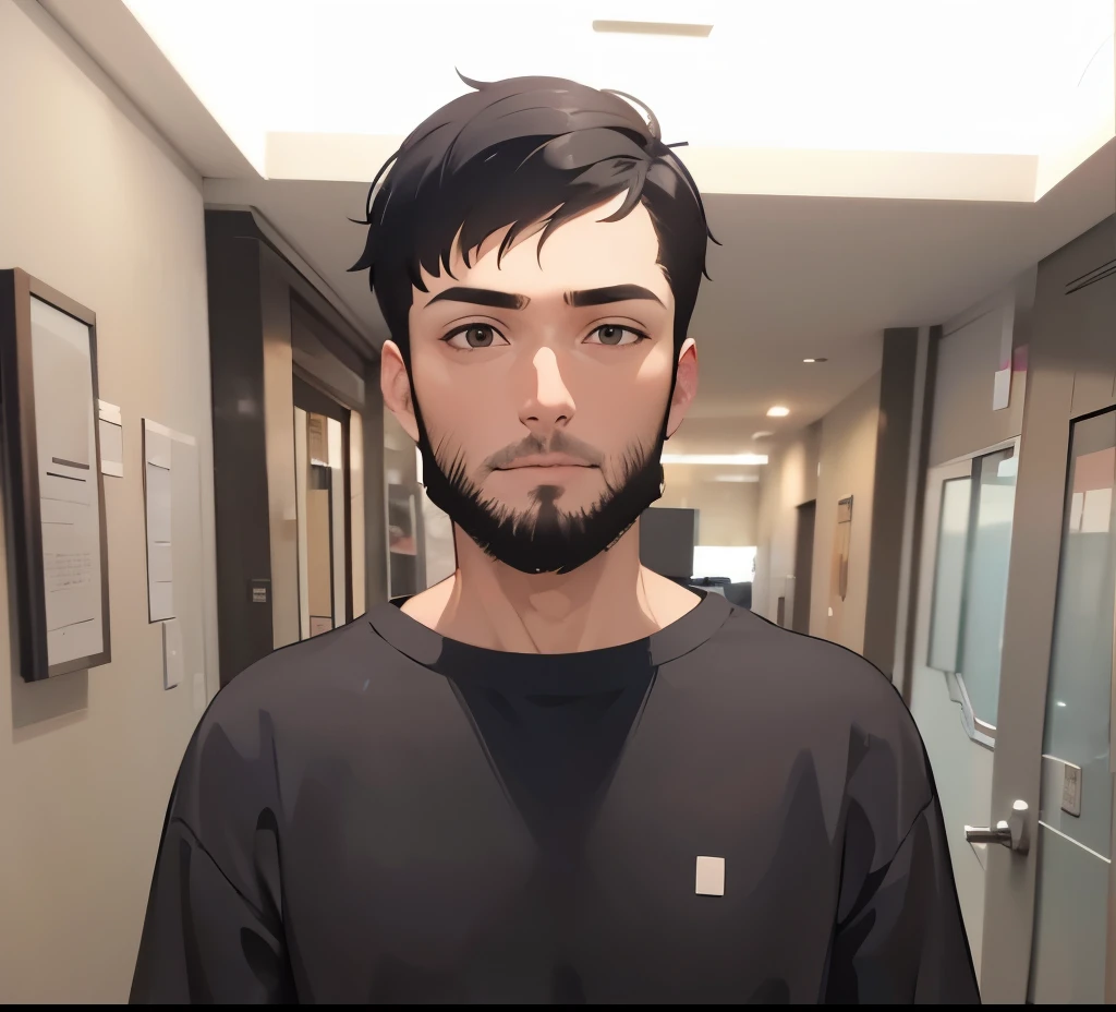 Boy with 5'8 height, black hair with side parted short hairstyle. And The short boxed beard. Perfect body, perfect anatomy, detailed face, perfect hands, perfect fingers. Perfect body proportions. HD, clear picture.
