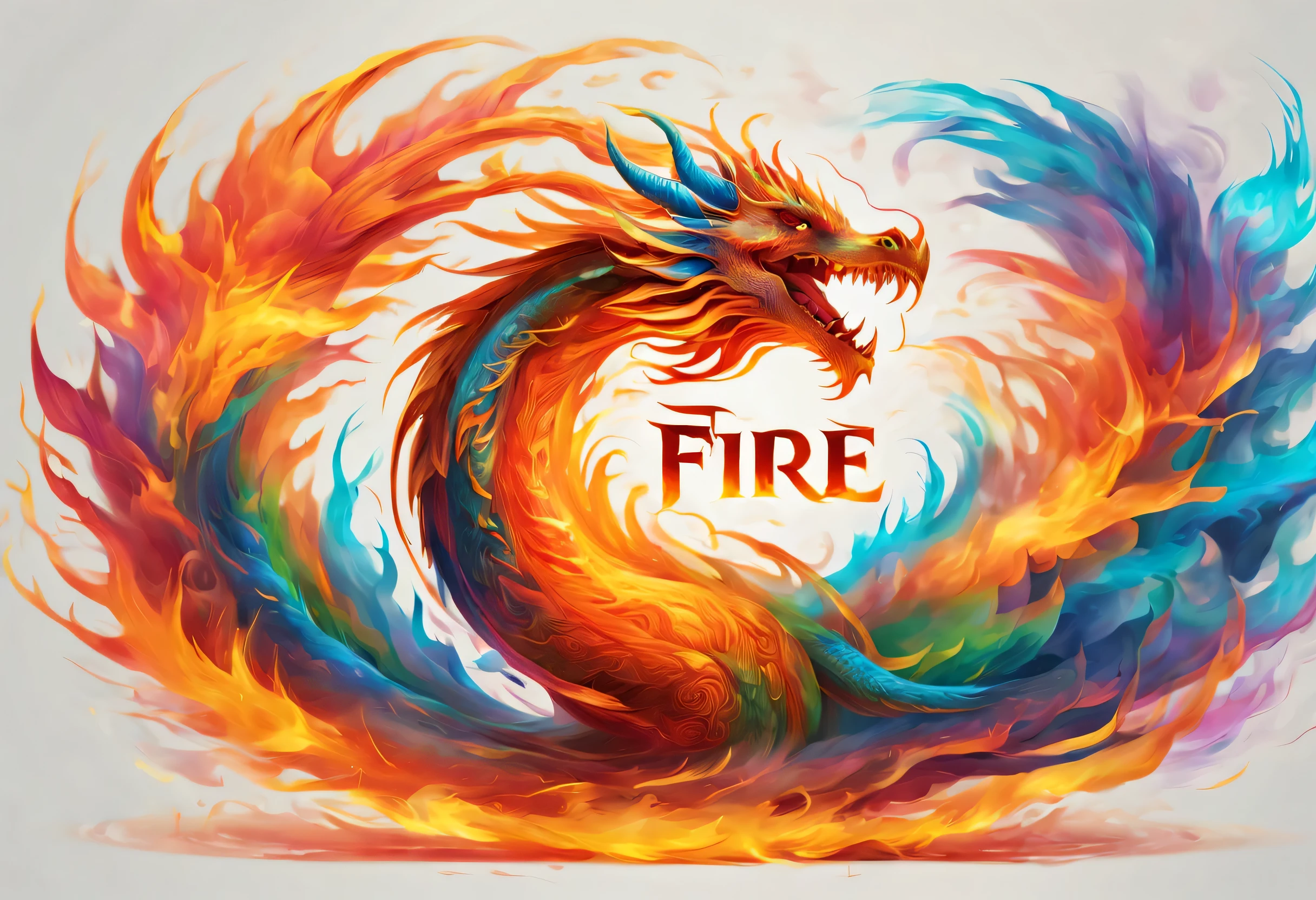 (((logo:("fire")))),Font Design,draw letters with flame,dynamic,Terrifying yet beautiful flame art,rich colors,Gradation,fireの粉,designed by experts,Award-winning work,masterpiece,magic effect,Cast colorful spells,Character drawn with flame dragon,fire,be familiar with,boldly,delicately,