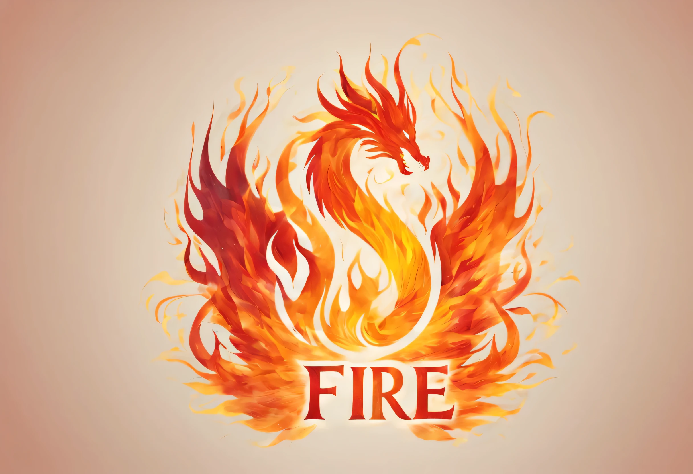 (((logo:("fire")))),poster of,Font Design,draw letters with flame,Place a dragon drawn with flames in the background,dynamic,Terrifying yet beautiful flame art,rich colors,Gradation,fireの粉,designed by experts,Award-winning work,masterpiece,