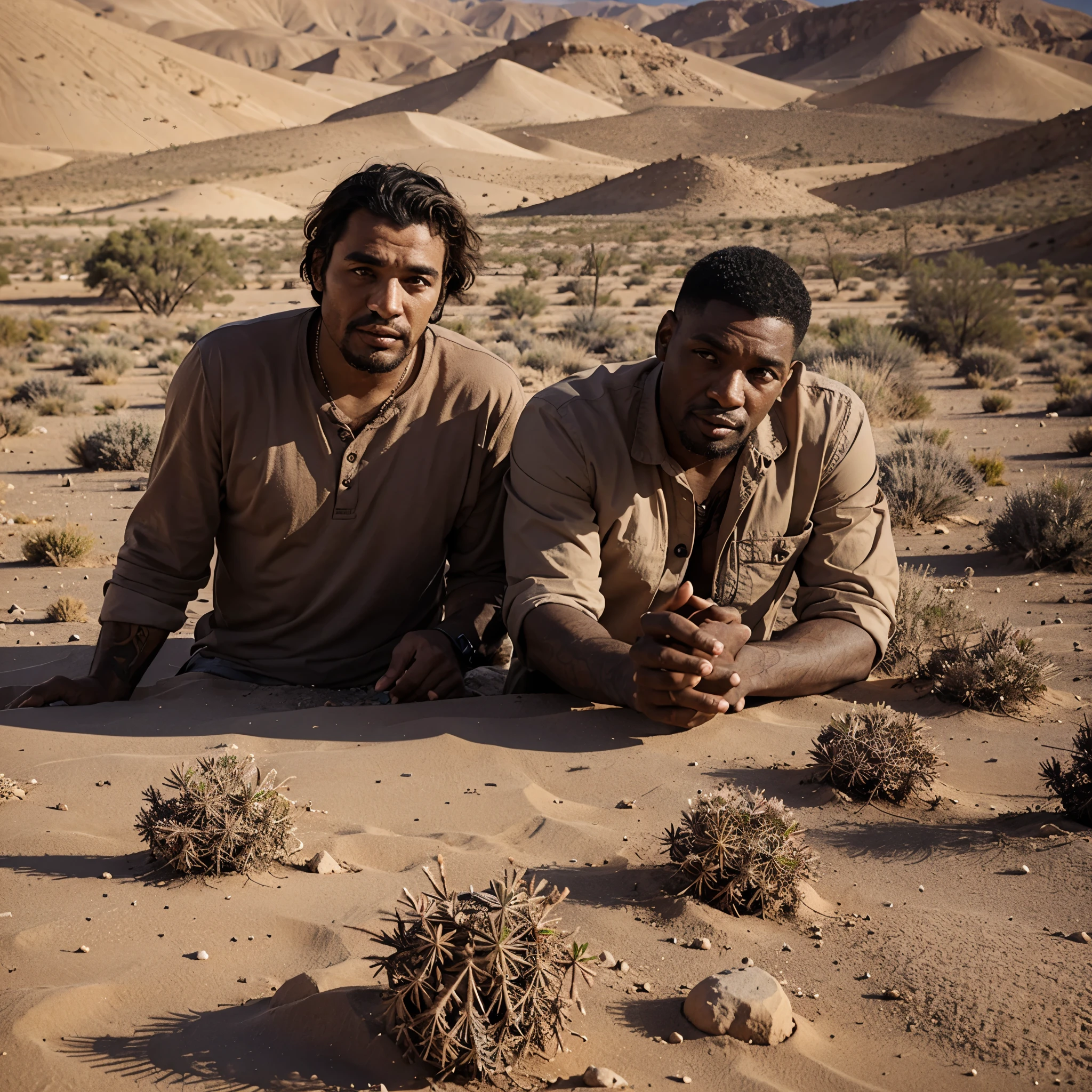 ugly gentlemen in a desert