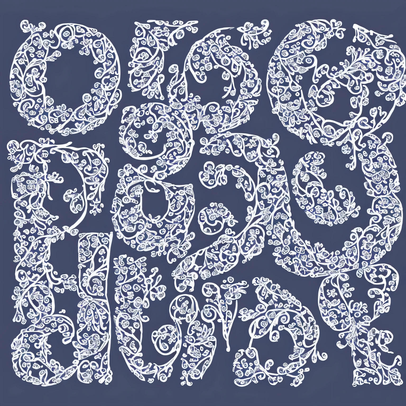 ИИ font design, create a font design on the ИИ theme and write them the text "ИИ", замысловатые узоры, оригинальный, уникальный, понятный