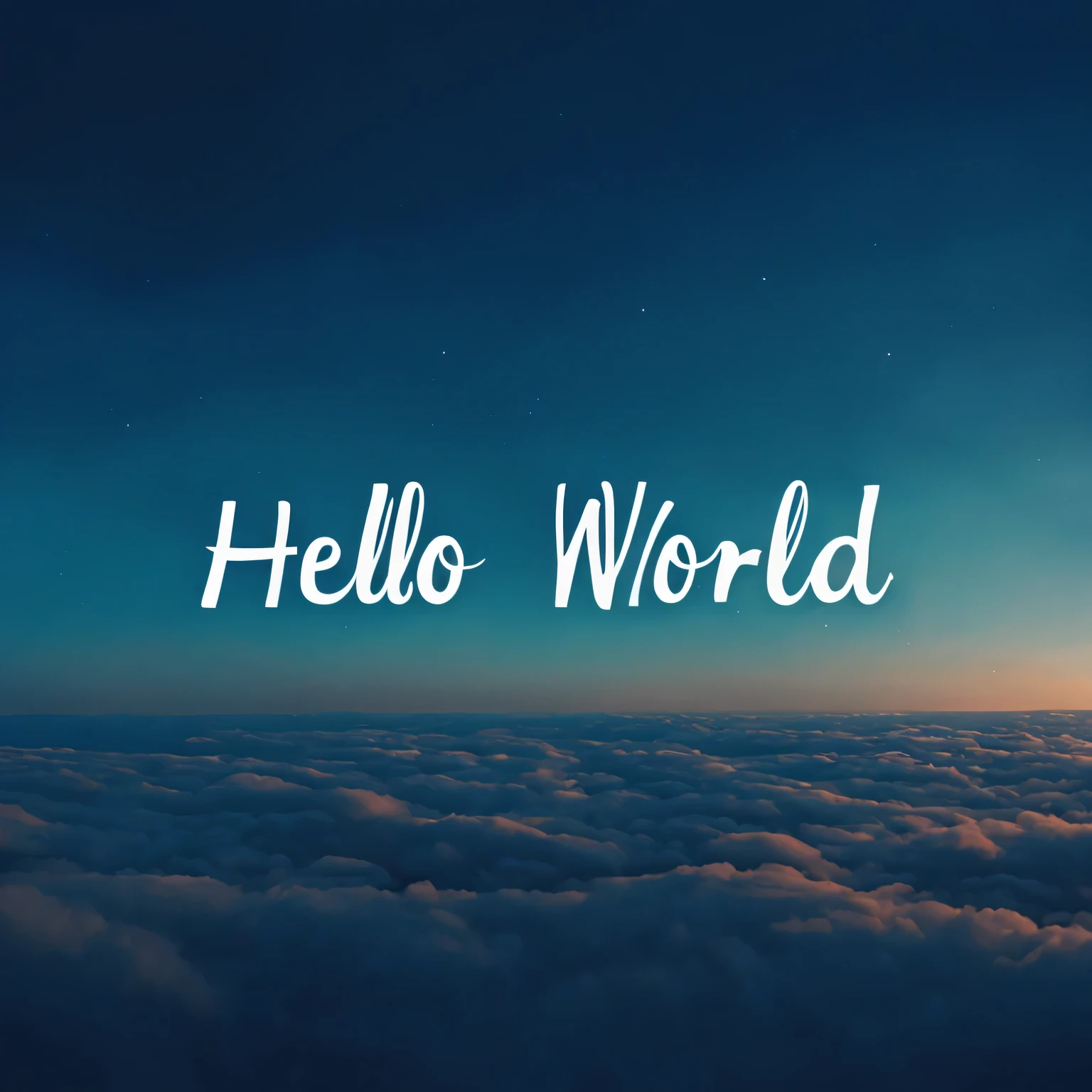 fonts design, heavenly font style, light blue background, dark blue gradient text "hello, world", text in black frame