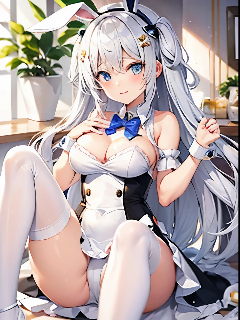 A white bunny girl 