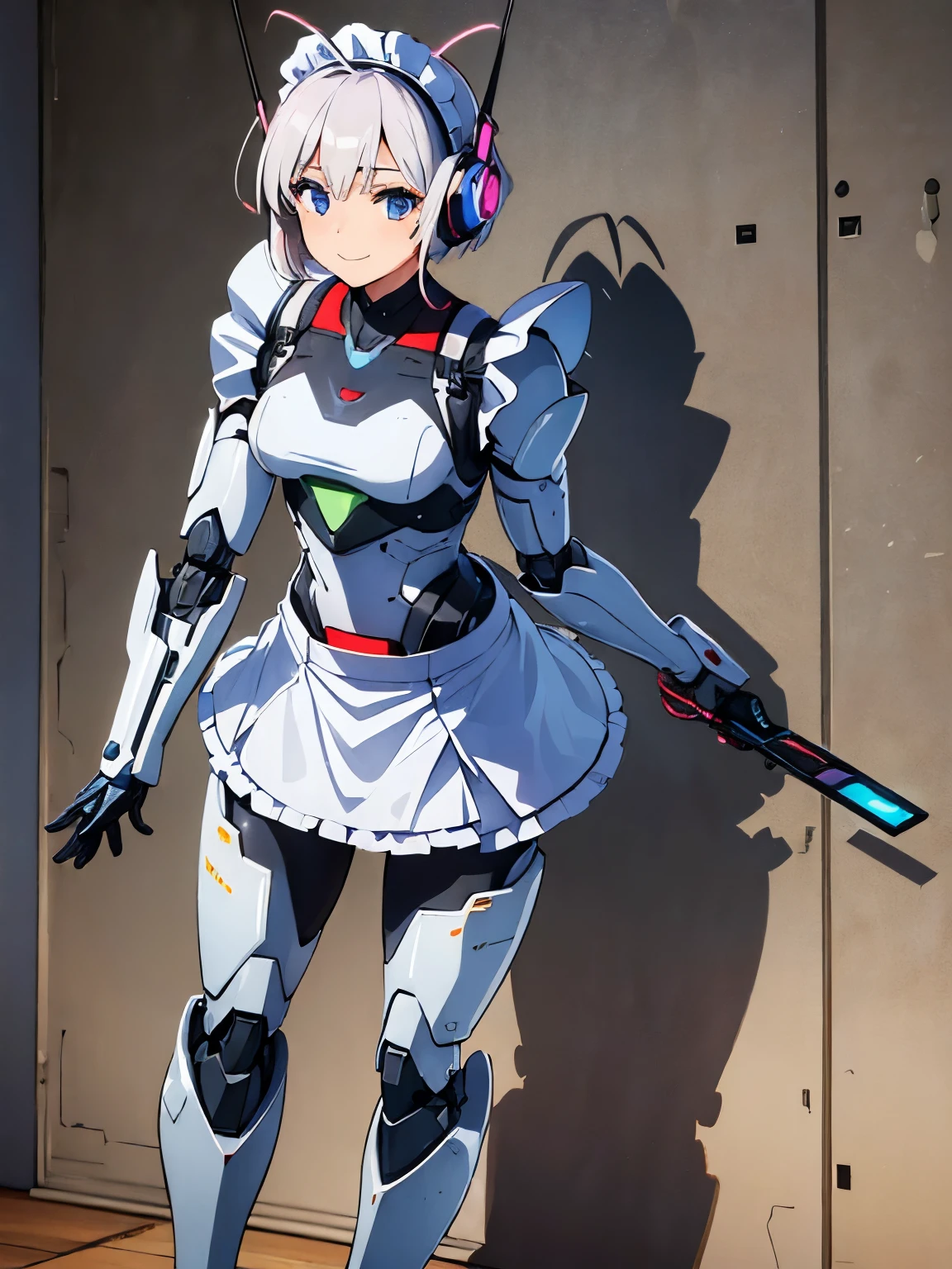 (((1 female:1.8)))、(((full body description)))、(((Standing depiction)))、(((9th class)))、Beautiful woman in moe pose in futuristic white shiny heavy armored robot suit、perfect android girl, gynoid cyborg body, perfect anime cyborg woman, beautiful female android!, female robot, fully robotized!! girl, Cute cyborg girl, cyber suit, メカサイバーアーマーを着たgirl, cyber suit, beutiful white girl cyborg, beautiful female android, Beautiful girl cyborg、Cute robot woman with white silver short bob hair、Gravure Model Android Beautiful Girl、(bright smile:1.3)、(((Headphones with long sensor antennas in both ears)))、(robot girl)、(((美しいgirlアンドロイド)))、(((重装甲メイド服を着たgirl)))、(((White heavy armored robot girl in maid clothes)))、(((White heavy armored robot beautiful girl in miniskirt and maid clothes)))、(((Beautiful girl in white heavy armored maid robot)))、(((Cyborg Maid Beautiful Girl)))、(((Robot beautiful girl wearing white shiny heavy armored maid clothes)))、(((waitress)))、(((own the cake:1.3))) ,Proper body proportions,table top,Super high quality output image,High resolution,intricate details,very delicate and beautiful hair,(Photoreal:1.3)realistic pictures,dream-like,professional lighting,realistic shadow,focus only,well-groomed face,Big eyes,beautiful hands,beautiful fingers,Detailed functions of fingers,Detailed features of the wear,Detailed characteristics of hair,detailed facial features,