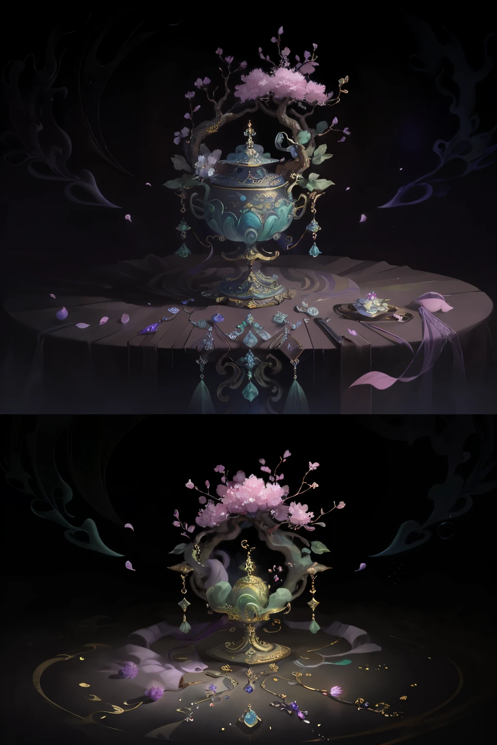 The original,(Enlightenment:1.1),(best quality),(masterpiece:1.1),(Extremely detailed CG Unity 8K wallpapers),(a color:1.2),Plum Blossom God,welcome,Ancient costume,jewelry,Plum petals,landscape,Rios|purely,