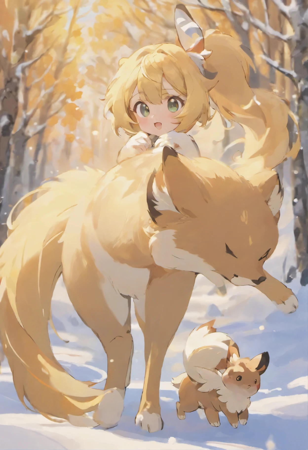 animal focus, three quarter view, (wild), fennel fire, presenting hindquarters, fur, Upturned tail, (alone), big eyes, student, paw, Fall, ((Symmetrical)), woman, anatomically correct, anatomically correct , 犬科animal, animal , masterpiece, best quality, by hioshiru, I&#39;m snowing, Foxford. impressionist mixture, by michael & Inessa Garmash, ruan jia, Pinodeheni, Detailed background, , put one in mouth,cum in mouth