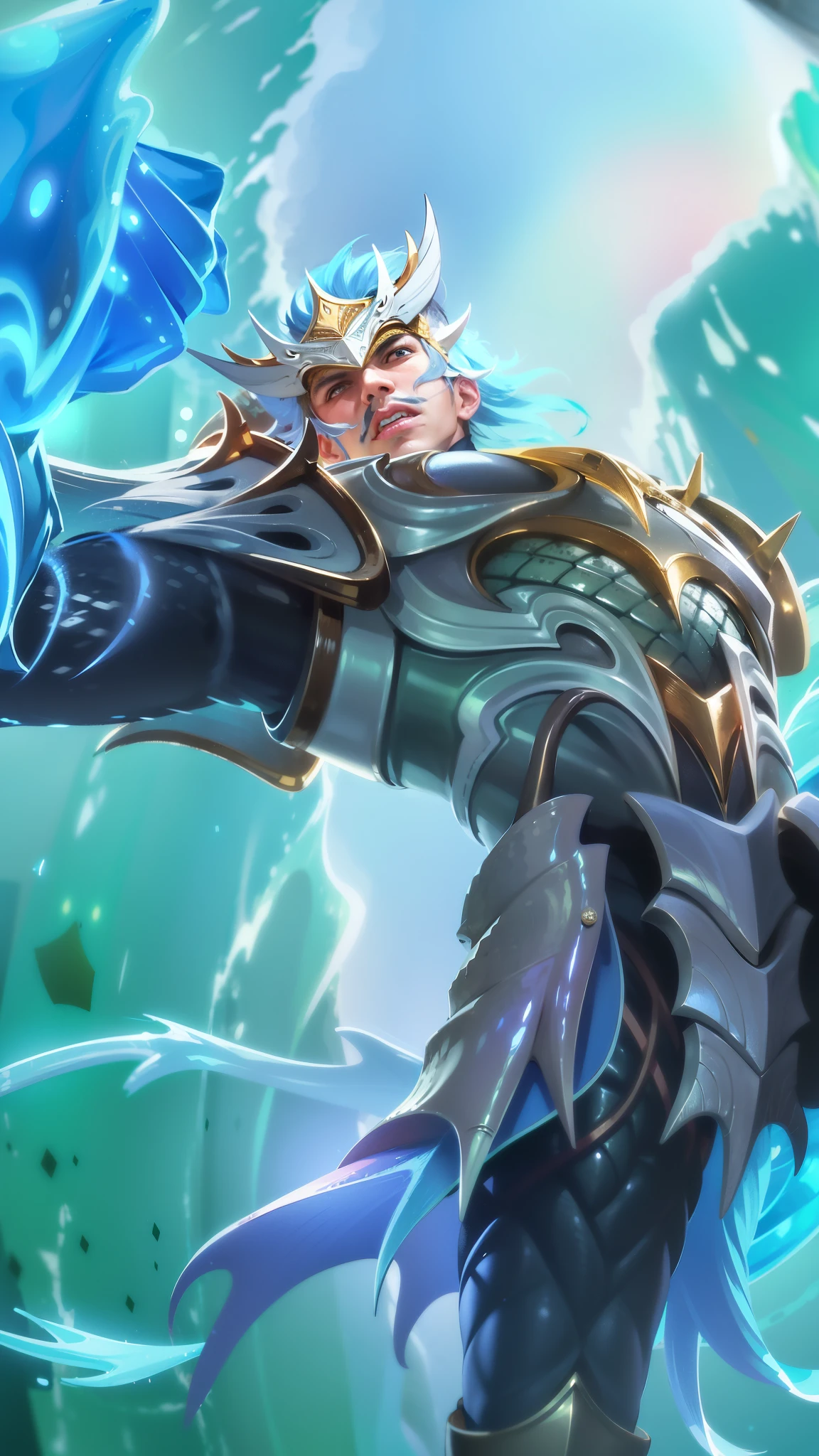 a close up of a man with a helmet on holding a sword, gatotkaca, young handsome, angry, masterpeace, 8K quality, High resolution, super detail, realistic, Raw photo.