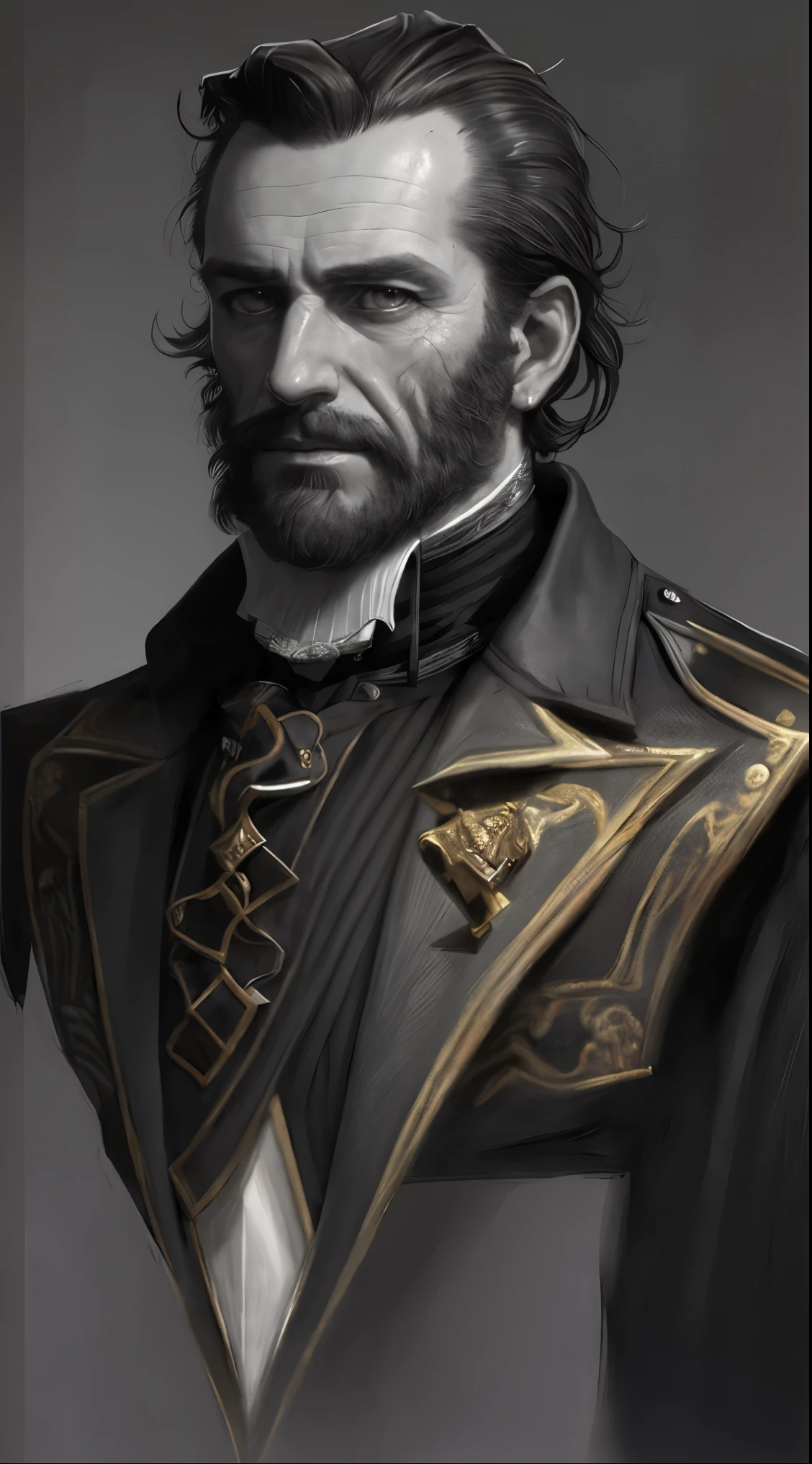 portrait of a man with a beard and a suit smoking a cigarette, character concept art portrait, rpg portrait concept art, character portrait art, character art portrait, portrait of professor sinister, character - portrait, a character portrait, a portrait of the character, character portrait, character concept portrait, painted character portrait, detailed character portrait, steampunk male portrait, stunning character art