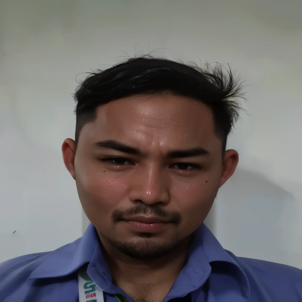 arafed man with a blue shirt and a tie with a green tag, with accurate face, without beard, without beard and mustache, face picture, with a small beard, with no beard, south east asian with round face, frontal picture, potrait, with round face, ramil sunga, ismail, without mustache, protrait