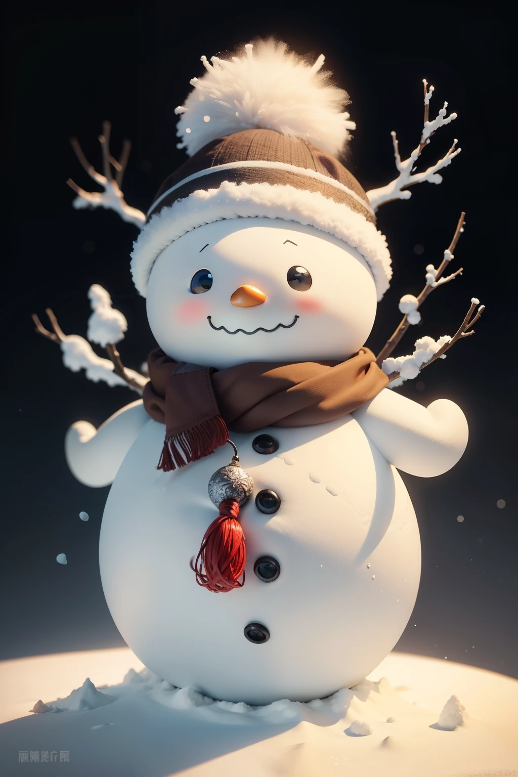 A snow spirit born from a snowman、cute、fantasy、cartoon style