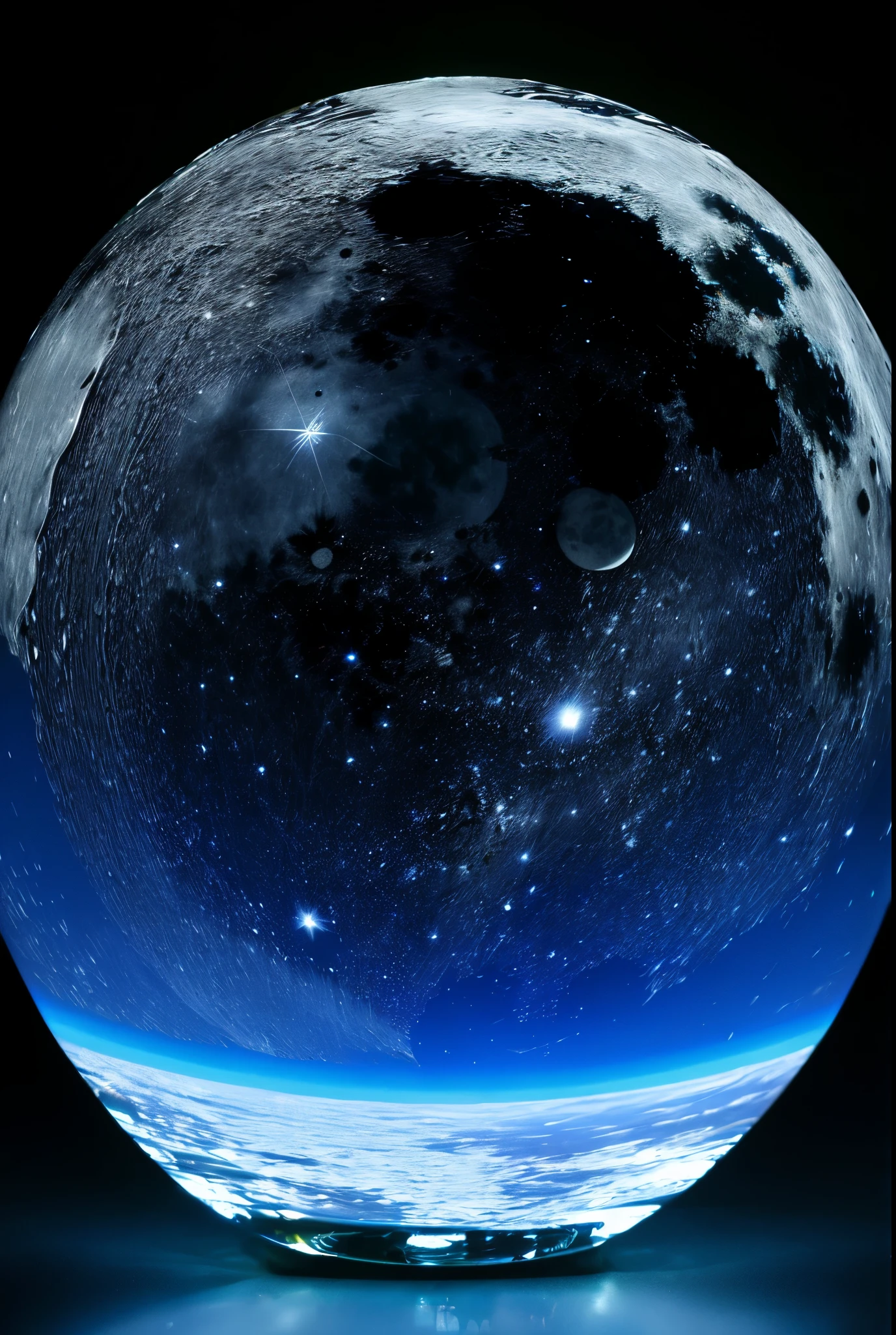 High quality high resolution fantasy moon in glass