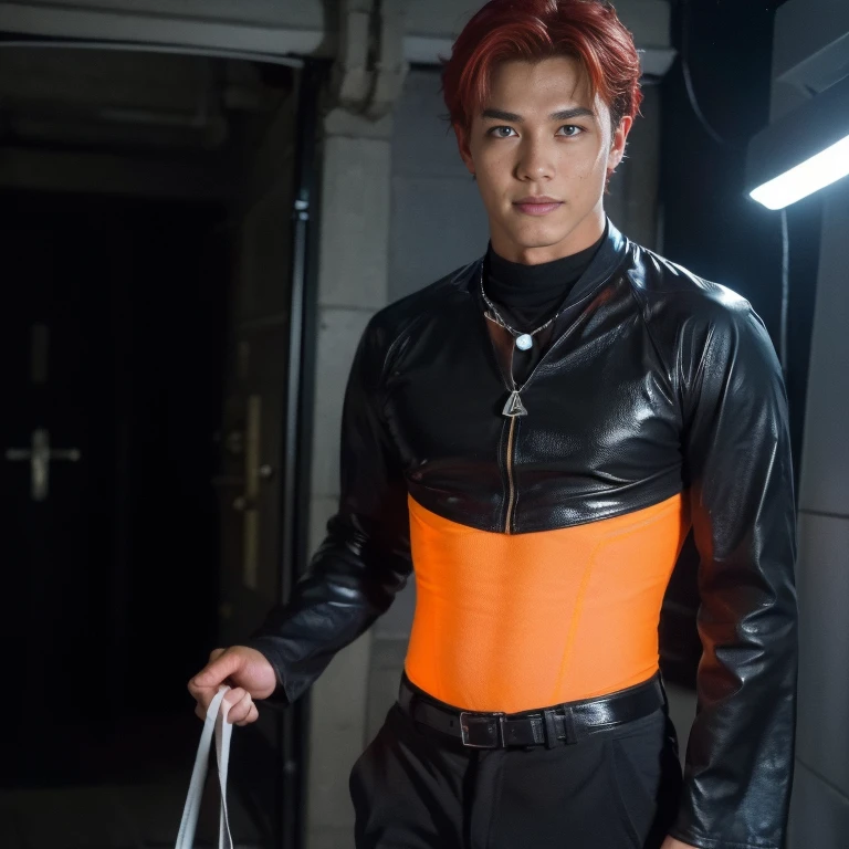 man:1.5,1 man,thief man,(((1man))),((man with stylish short hair)), (((1male,man:1.5,handsome man,male,male gender:1.5,male focus))),macho man, ((short red hair,detailed hair,highly detailed hair,red hair,dyed interior hair,colored inner hair)),(((lustrous skin:1.5,tanned skin,bright skin: 1.5,skin tanned,shiny skin,very shiny skin,shiny body,illuminated skin))),(((orange_eyes:1.2))),intricate eyes,beautiful detailed eyes,symmetrical eyes,((man chest)),handsome face,((muscular)),(((detailed face))), alluring look,nsfw, (((bare chest))),elegant white pants,((bulge in pants)),((elegant thief outfit)),(wearing a elegant thief outfit:1.3,thief clothes),((wet clothes,intricate outfit,intricate clothes)), (dynamic pose:1.0),solo focus,((evil smile,evil look)),(centered,scale to fit dimensions,Rule of thirds), cyberpunk city by the ocean at night, with bright neon signs and dark stormy clouds and puddles, scenery:1.25,nighttime, starry night, cosmos,Very dark night that makes the neon lights stand out, very bright neon lights,nighttime, starry night, cosmos, highres, sharp focus, (ultra detailed, extremely detailed), (photorealistic artwork:1.37),(extremely detailed CG unity 8k wallpaper),((synthwave background theme)),(((vibrant colors))),(intricate background),(masterpiece),(best quality), 6k resolution , ultra-high clarity , hyperrealism, uhd.