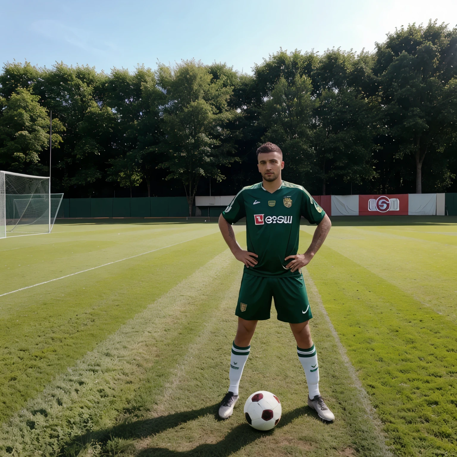 Green and black football shirt