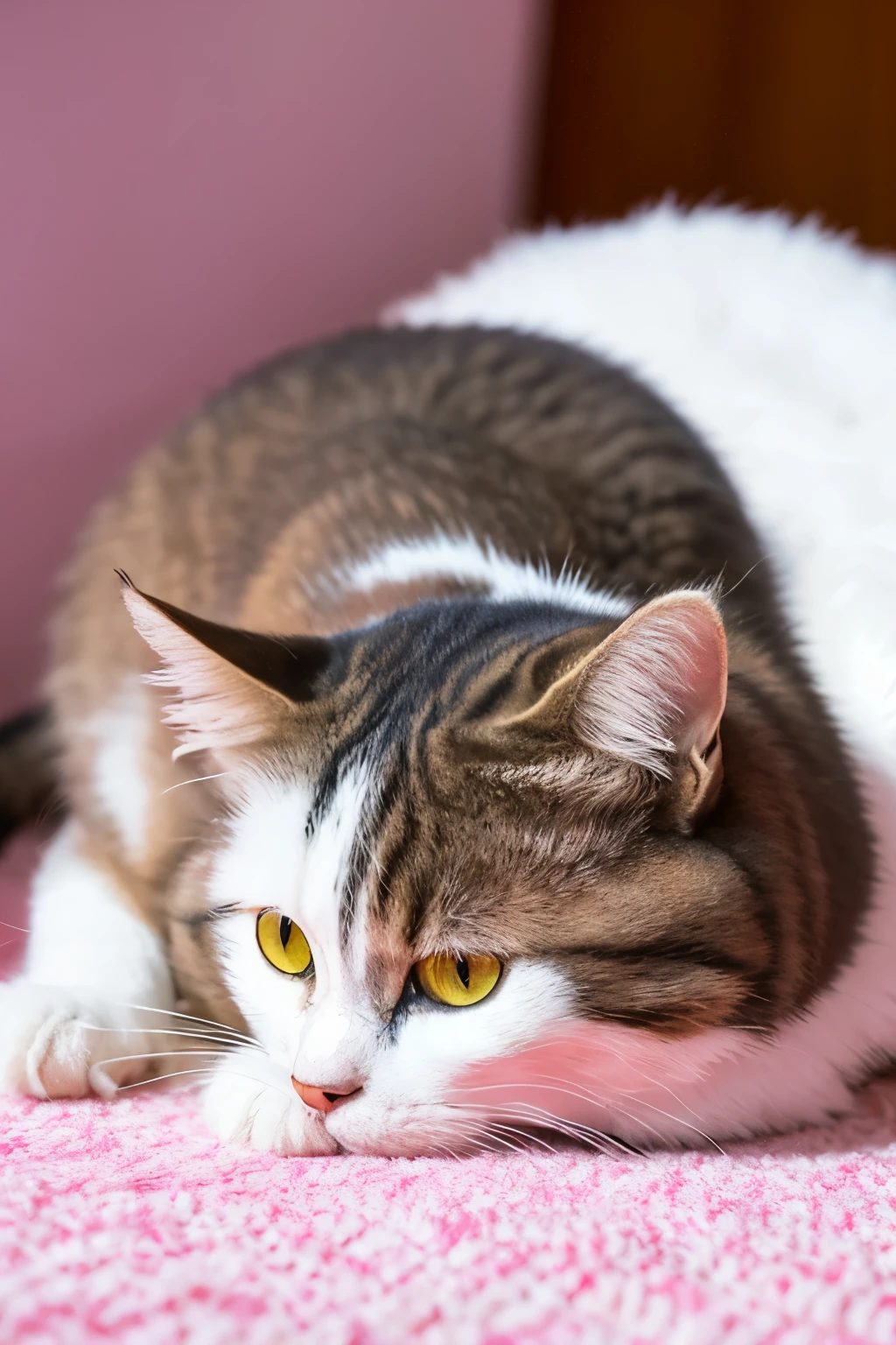 circle々calico cat, Soft, cute, 8K, playing with cat toys, highest quality, masterpiece, realistic, Photorealistic super detail, One and only , best smile, beautiful eyes, Beautiful fur, perfect cat,
