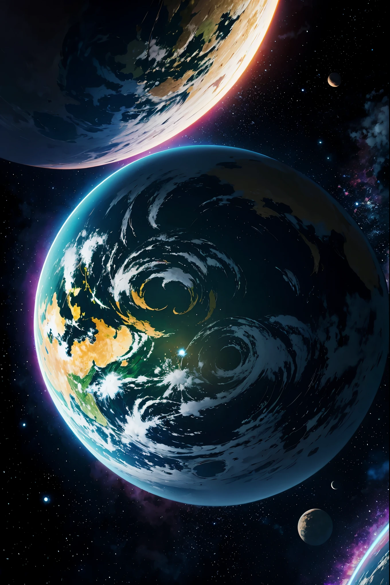 sci fi planet in anime style 4k high quality