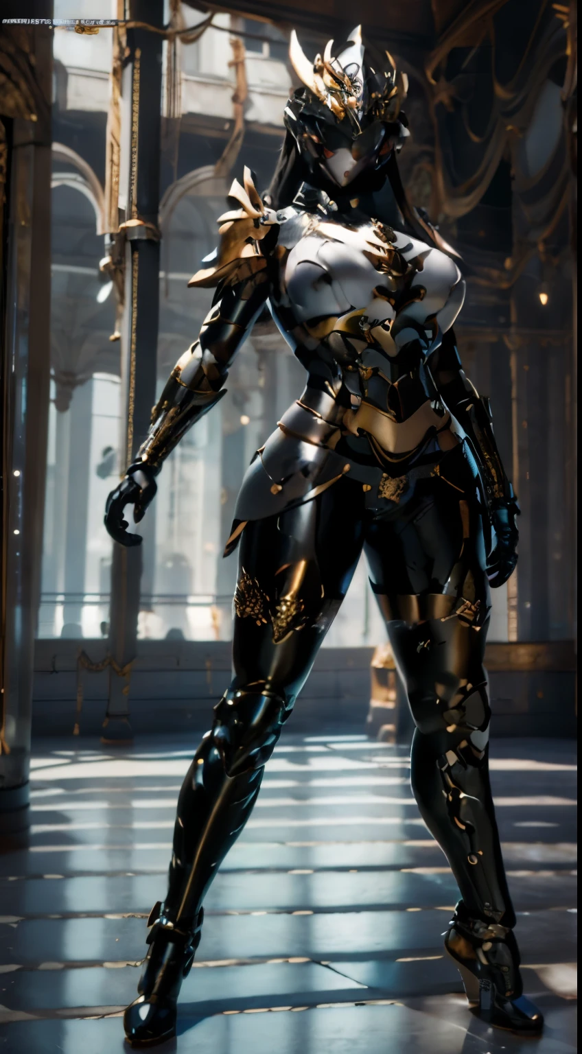 ((Unreal Engine 5)), Realistic Rendering, Excellent, lights on suit armor, helm, (Yoga Pants), looking on viewer, walkdown on street, beautiful face, makeup, (photorealism:1.2), ultrarealistic uhd face, (huge fake :1.4), (gigantic breasts:1.1), (muscle abs), (big butt), (wide hips), (thick thighs), slim waist, hourglass figure, half body, ((glowing skin)), ((shiny skin)), Realistic body, ((she is sexy)), ((clean skin)), photorealistic, bokeh, motion blur, masterpiece, highres, 1080P, super detail, textured skin, giga_busty