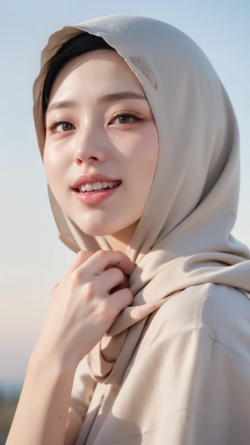 ((Best quality, 8k, Masterpiece :1.37)), (wear hijab girls), girls wear hijab, (girls wearing hijab moslem), beautiful face, face bukkake, 18 years old girls, hair black, ultra detailed face, ultra detailed body, slim body, lips smile, Beautiful detailed eyes, eyes korean, detailed nose, Natural Lip, ((Lips Smile)), face smile, Wear hijab moslem, fancy jubba thobbe, (photo full body), view of the blue sky, Slim Body, realistic face, backround people hijab , (full body photo)