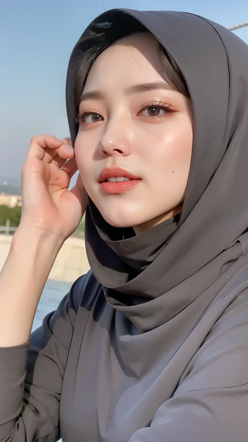 ((Best quality, 8k, Masterpiece :1.37)), (wear hijab girls), girls wear hijab, (girls wearing hijab moslem), beautiful face, face bukkake, 18 years old girls, hair black, ultra detailed face, ultra detailed body, slim body, lips smile, Beautiful detailed eyes, eyes korean, detailed nose, Natural Lip, ((Lips Smile)), face smile, Wear hijab moslem, fancy jubba thobbe, (photo full body), view of the blue sky, Slim Body, realistic face, backround people hijab , (full body photo)