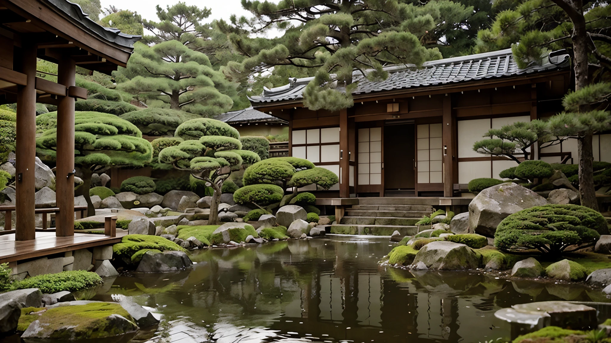 Japanese Garden Rainy Garden 