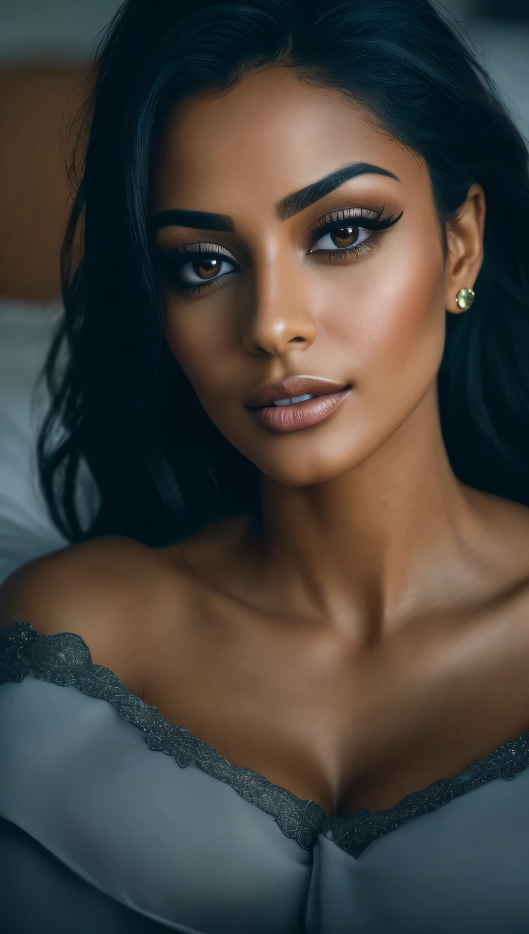 a close up of a woman with a very big breast, photo of a beautiful woman, brown skin arab girl with brown skin, portrait of a beautiful model, sexy face with full makeup, sexy girl with dark complexion, flawless olive skin, detailed beauty portrait, brown skin. light makeup, middle eastern skin, gorgeous woman, detailed beautiful face, close up portrait of a beautiful,
gorgeous beautiful woman, sexy body, tiny black bra, (Detailed skin, realistic skin texture, texture, detailed eyes, professional, 4k, charming smile, shot on Canon, 85mm, shallow depth of field, Kodak Vision Color, Perfect Fit Body , extremely detailed, photography_\(ultra\), Photorealistic, Realistic, Post-processing, maximum details, roughness, real life, ultra realistic, Photorealism, photography, 8k UHD, photography,