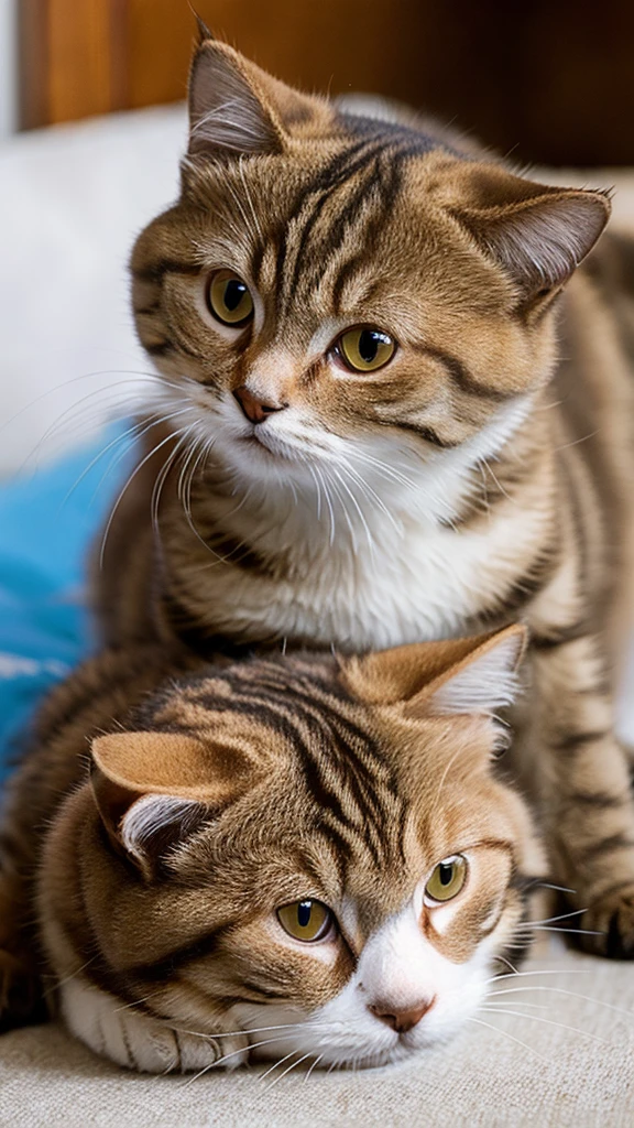 brown hair　Lots of Scottish folds　innumerable
