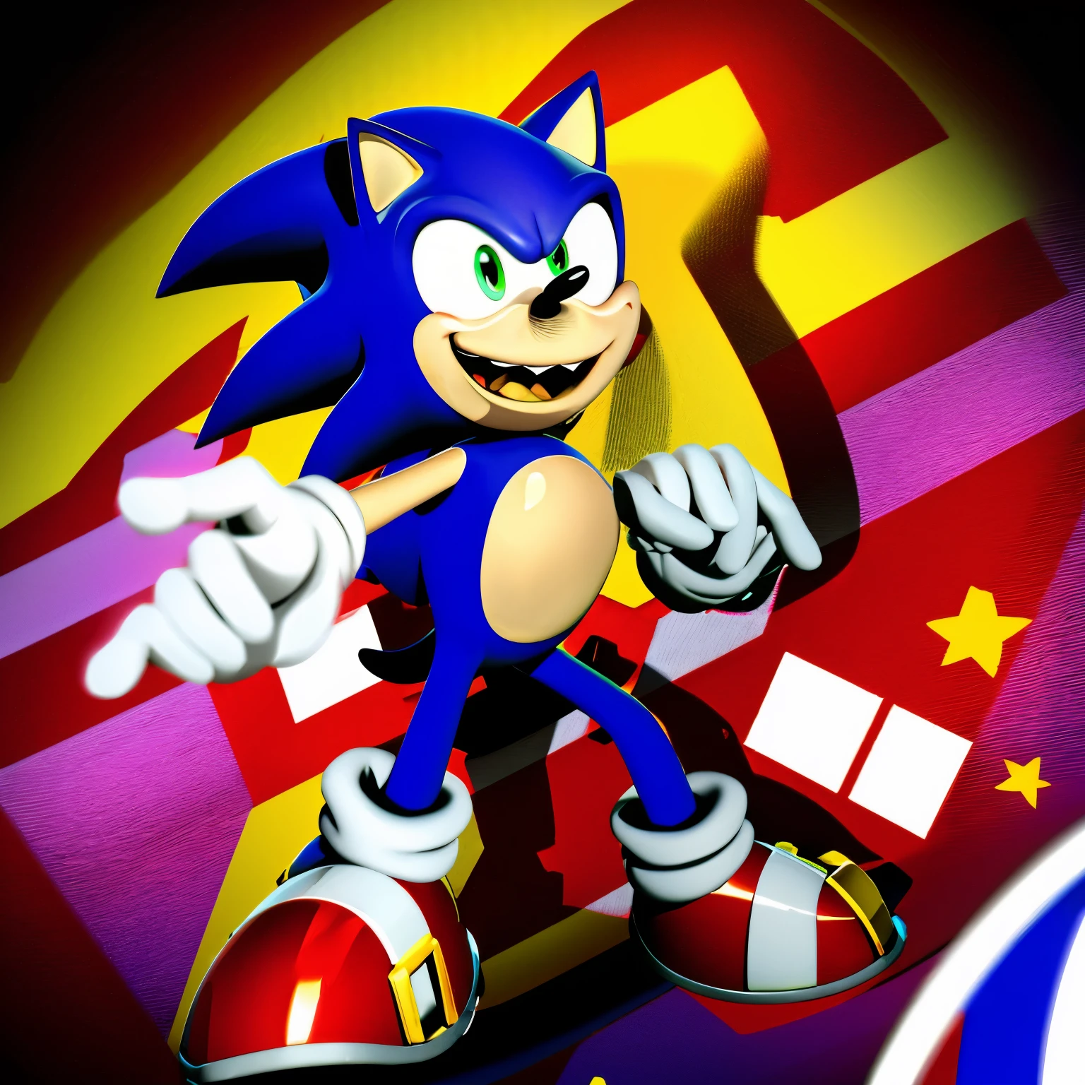 Sonic version dessin de graphiste que le visage