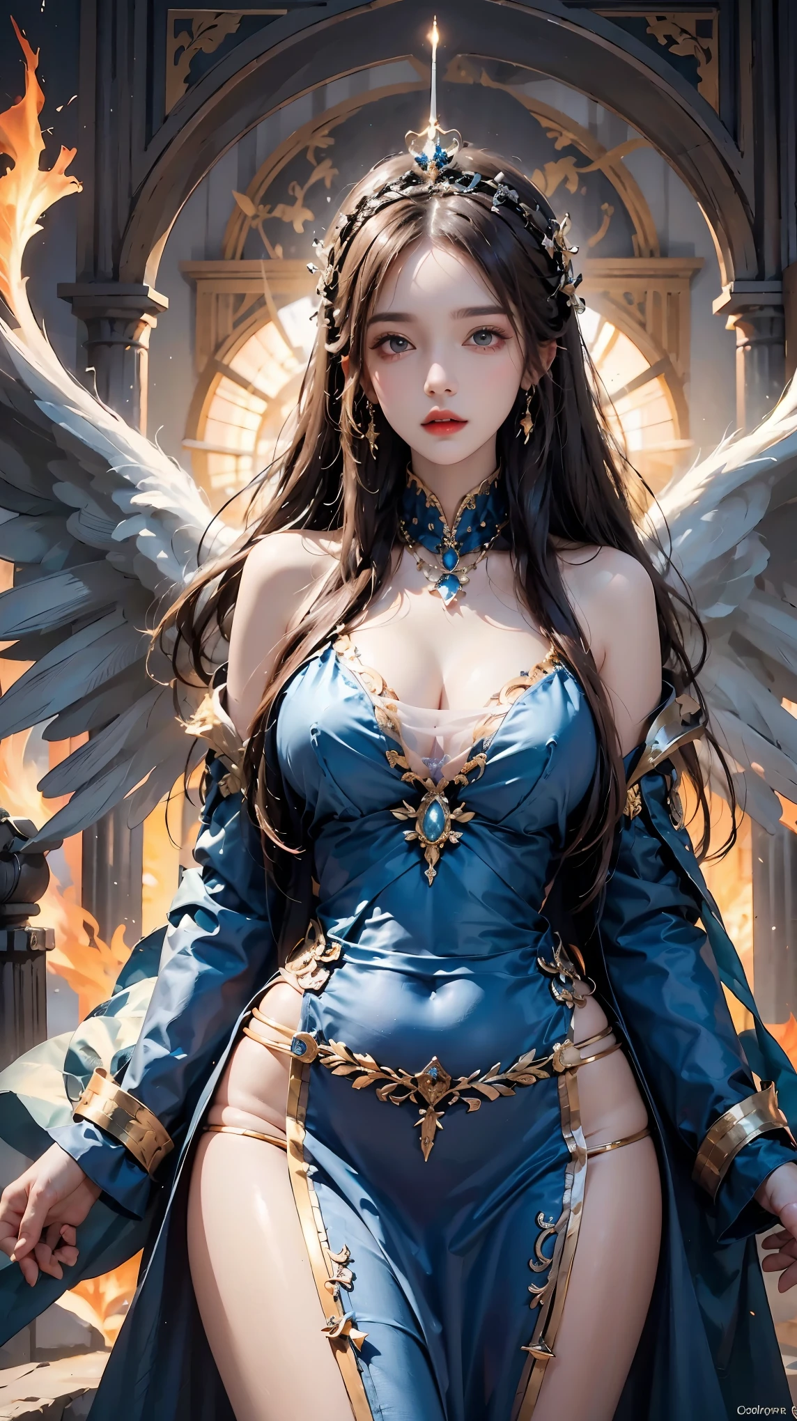 Guardian angel and the divine flame, amazing and impactful image, very detailed and impeccable, 4K definition
