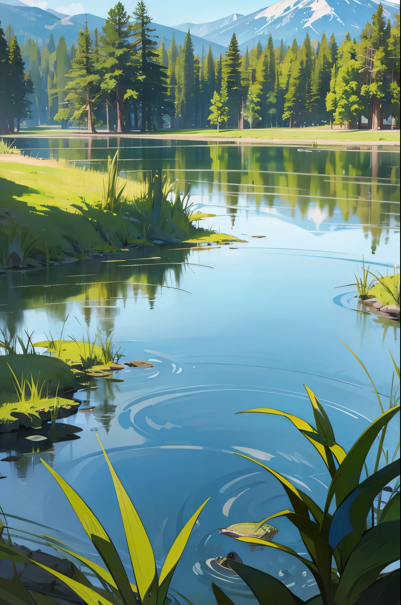 frog lake, calm scene