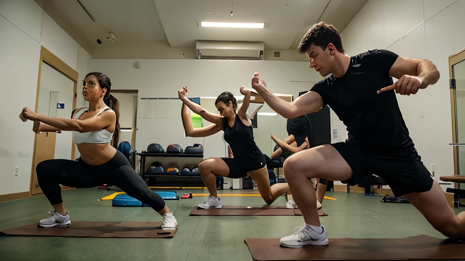 PEOPLE PRACTICING EXERCISES