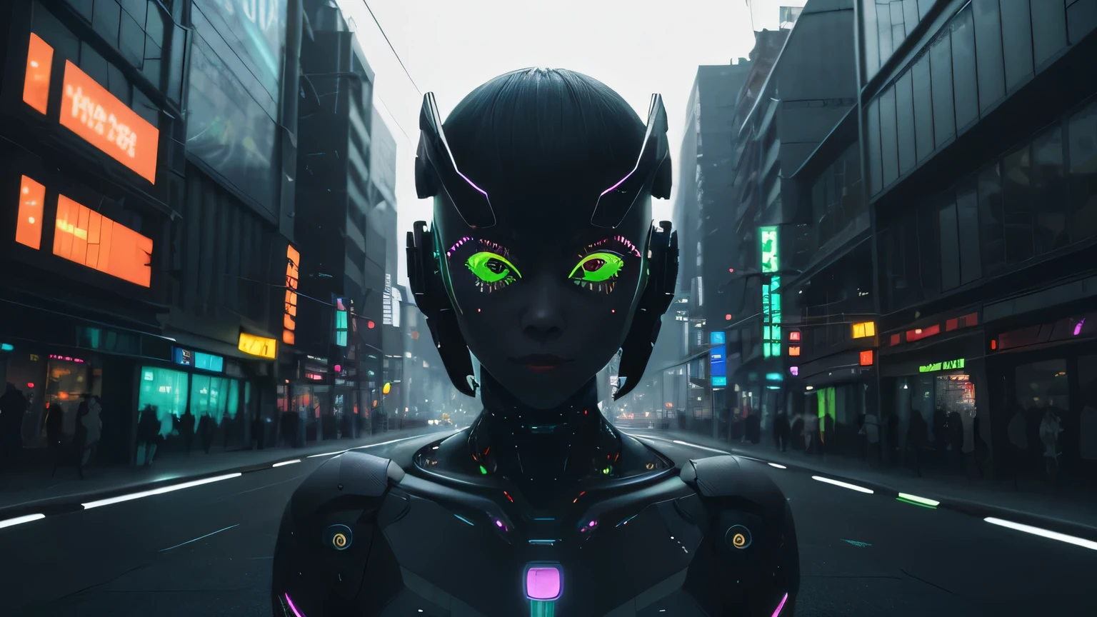 (best quality,4k,8k,highres,masterpiece:1.2),ultra-detailed,(realistic,photorealistic,photo-realistic:1.37),abstract cyberpunk,dark,black,lime green,stylish,neon lights,mysterious figures,futuristic technology,digital glitches,street art,mind-bending,high-tech gadgets,binary code,electronic music,reflective surfaces,vivid colors,sharp focus,street fashion,evolving landscapes,cybernetic enhancements,holographic projections,nighttime city,immersing the audience,technological dystopia,gloomy atmosphere,digital surrealism,underground cyberculture,alternative reality,unconventional perspectives,mesmerizing visual effects,electric energy,blinking LEDs,urban exploration,transcending boundaries,transforming reality,subtle details