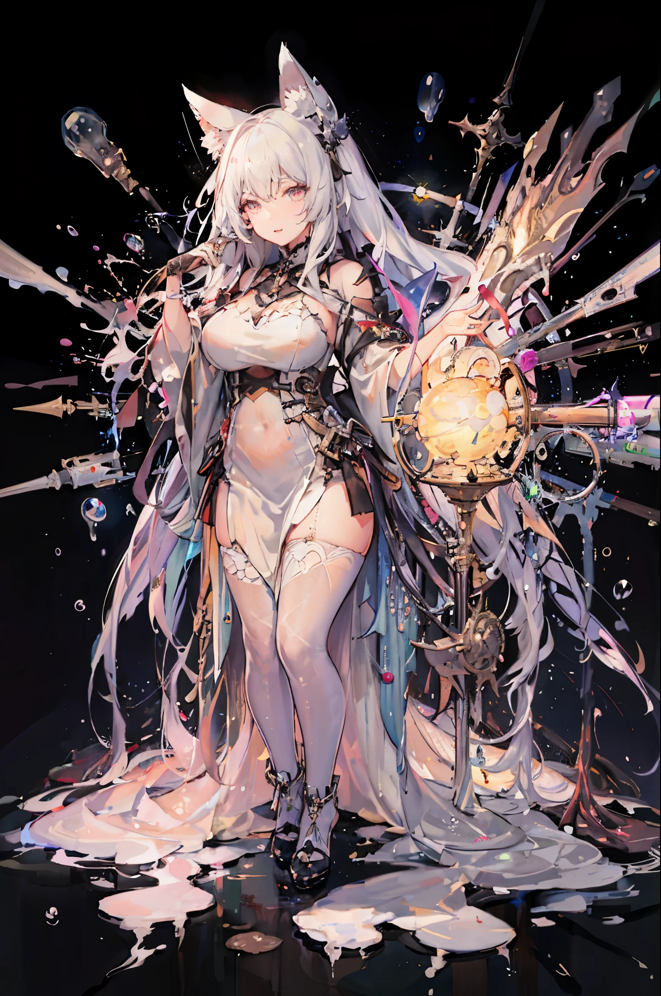 anime girl with a glowing orb in her hand, white haired deity, trending on artstation pixiv, guweiz on pixiv artstation, guweiz on artstation pixiv, high detailed official artwork, digital art on pixiv, detailed digital anime art, anime fantasy illustration, full portrait of elementalist, rossdraws sakimimichan