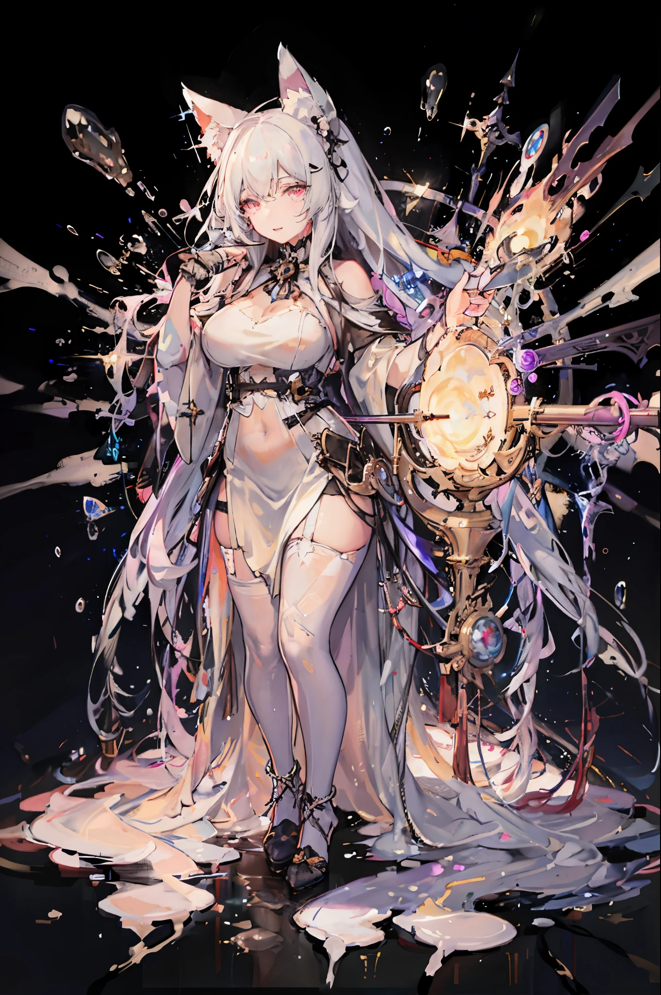 anime girl with a glowing orb in her hand, white haired deity, trending on artstation pixiv, guweiz on pixiv artstation, guweiz on artstation pixiv, high detailed official artwork, digital art on pixiv, detailed digital anime art, anime fantasy illustration, full portrait of elementalist, rossdraws sakimimichan