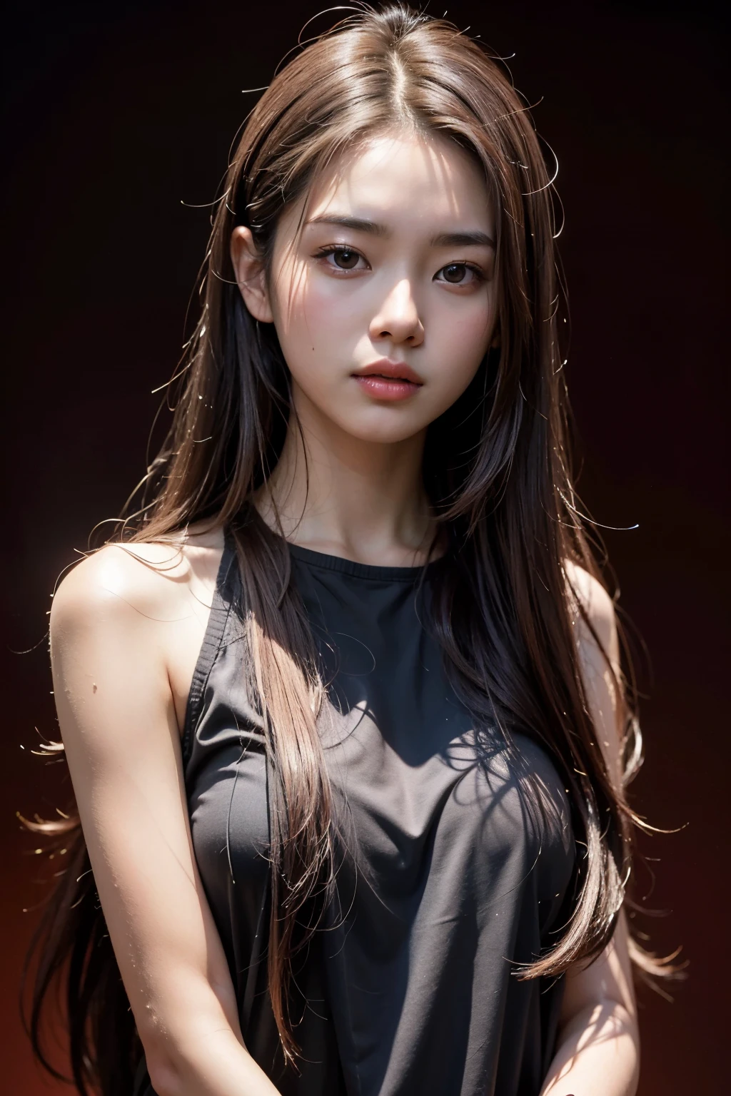 arafed asian woman with long hair and black top posing for a picture, asian girl with long hair, young asian girl, photo of slim girl model, gorgeous young korean woman, beautiful asian girl, a young asian woman, beautiful young korean woman, japanese model, beautiful south korean woman, 2 4 year old female model, korean girl, young asian woman