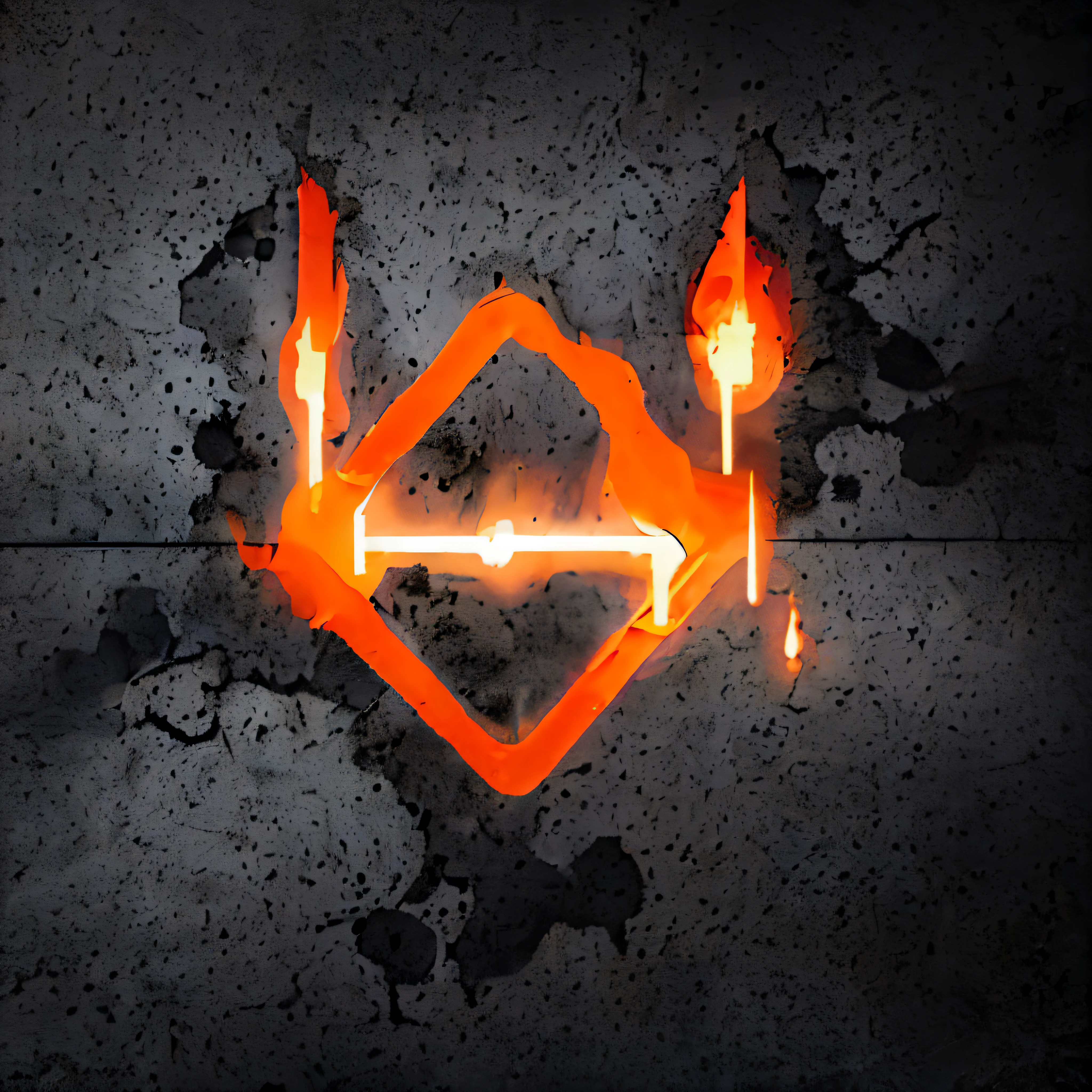 black concrete floor,It has an orange-red flame pattern