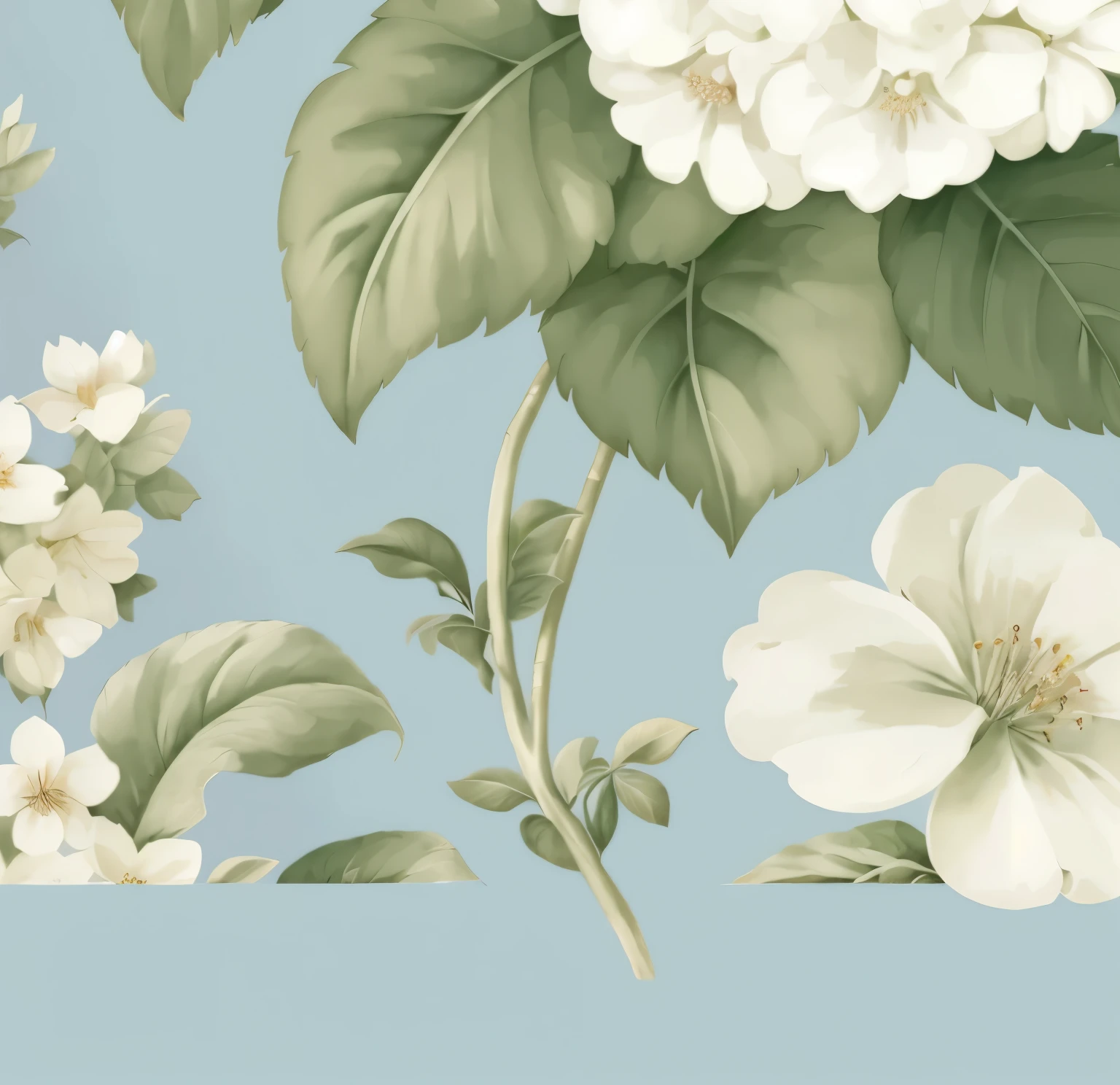 desenho de folha em estilo de guache e aquarela realista botanicA