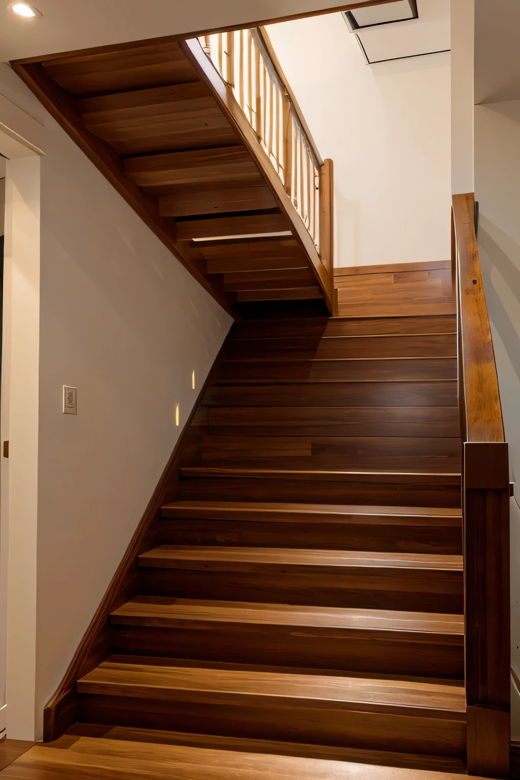 straight wooden stairs